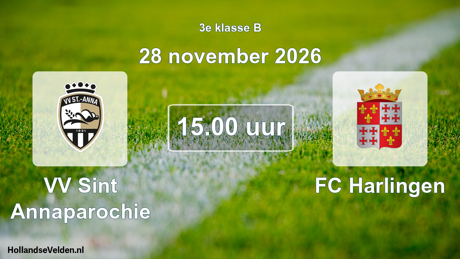 Geplande wedstrijd: VV Sint Annaparochie - FC Harlingen (28 november 2026)