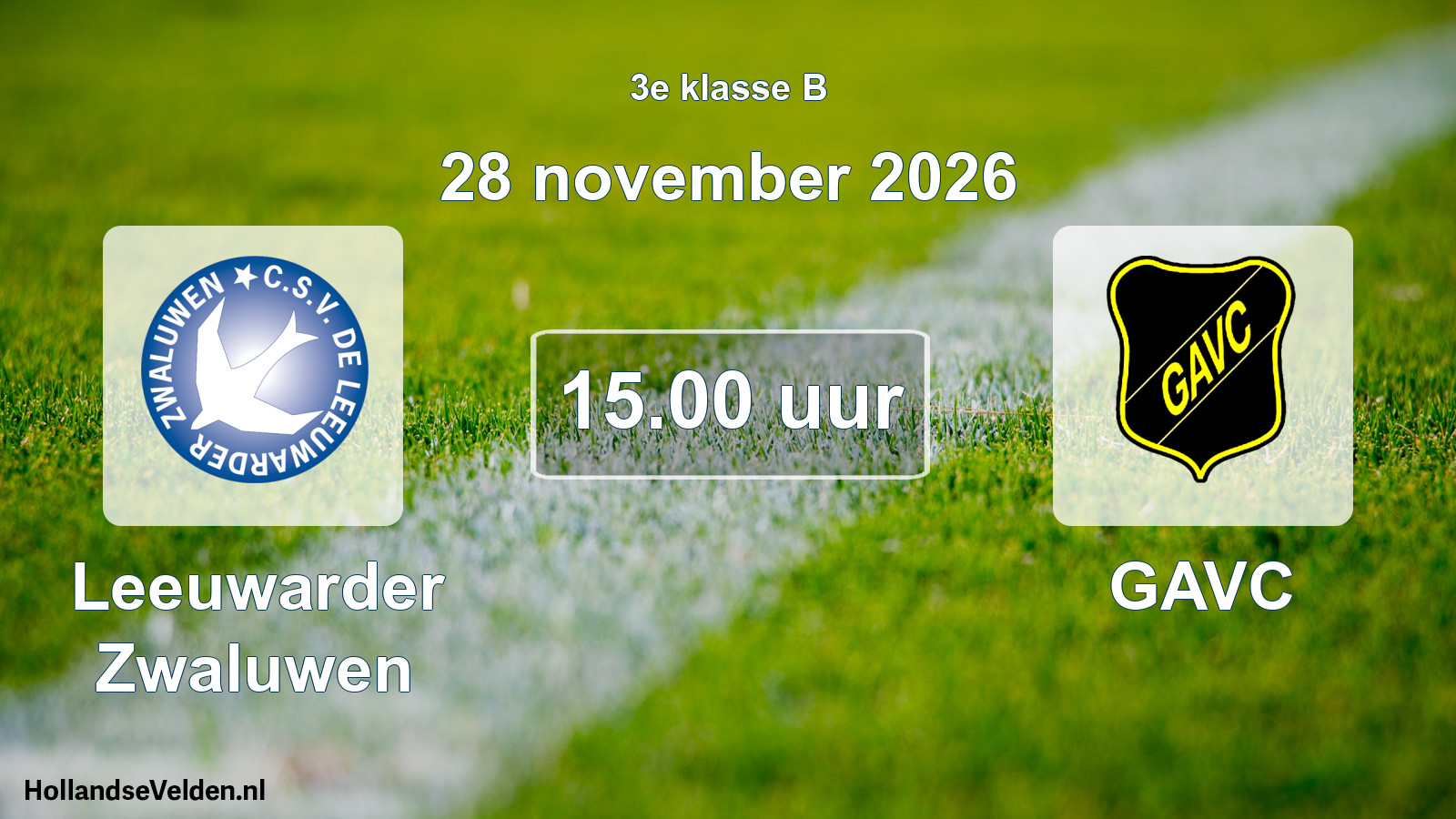 Geplande wedstrijd: Leeuwarder Zwaluwen - GAVC (28 november 2026)