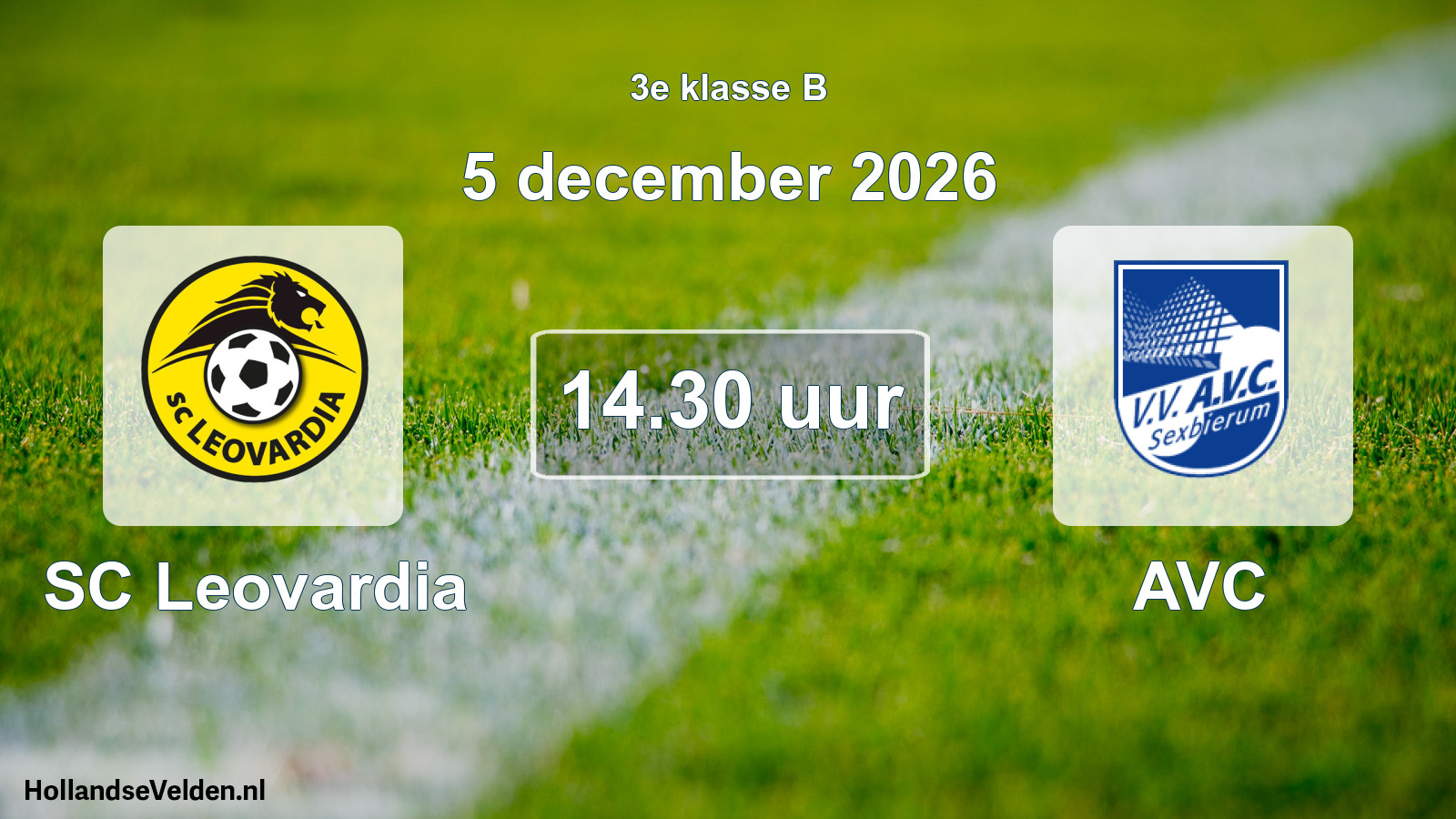 Geplande wedstrijd: SC Leovardia - AVC (5 december 2026)