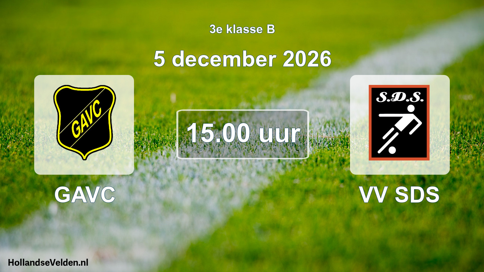 Geplande wedstrijd: GAVC - VV SDS (5 december 2026)