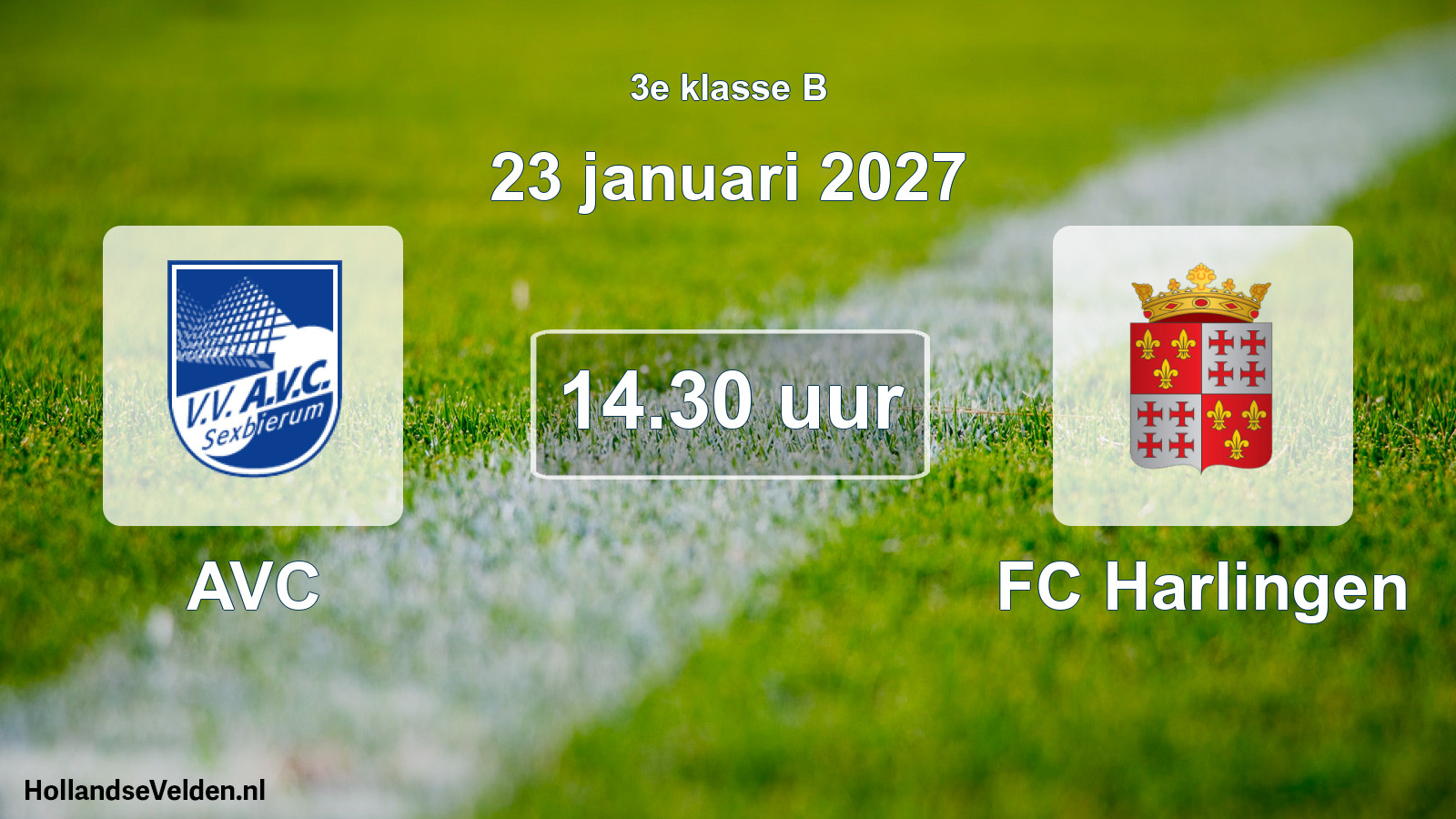 Scheduled Match: AVC - FC Harlingen (23 January 2027)