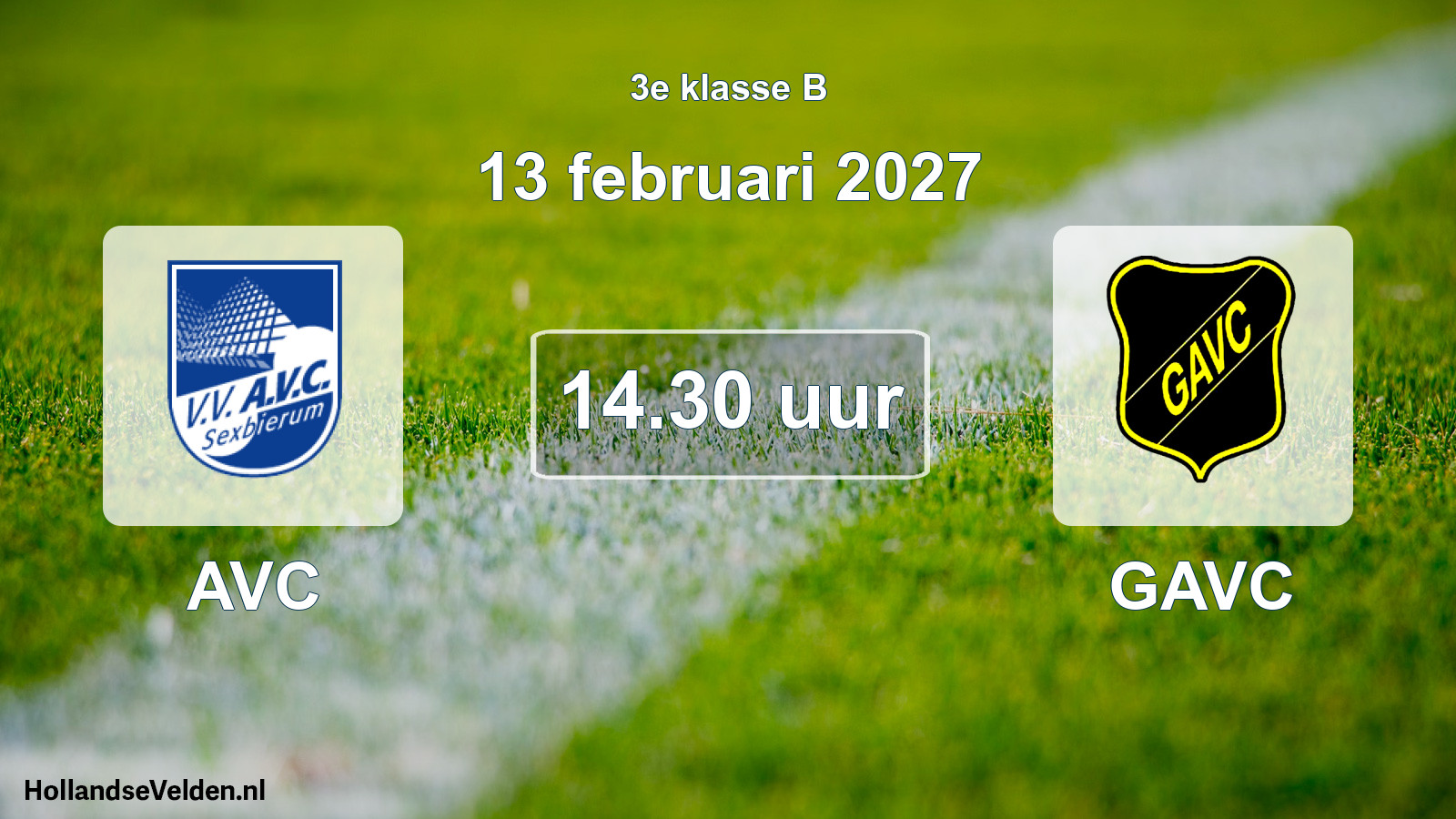 Geplande wedstrijd: AVC - GAVC (13 februari 2027)