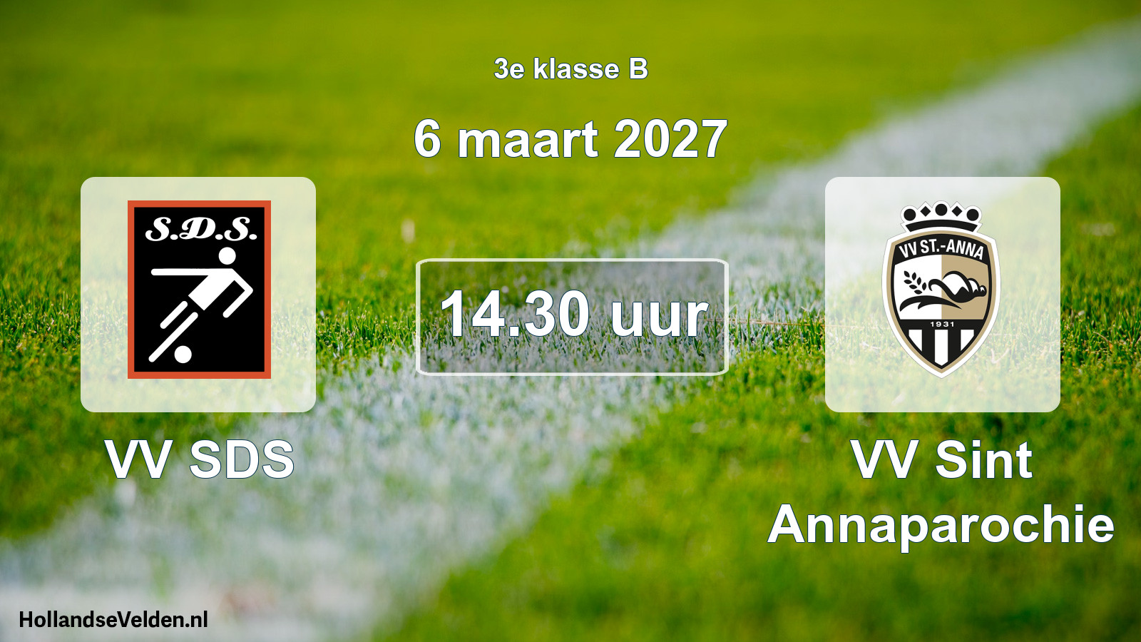 Geplande wedstrijd: VV SDS - VV Sint Annaparochie (6 maart 2027)