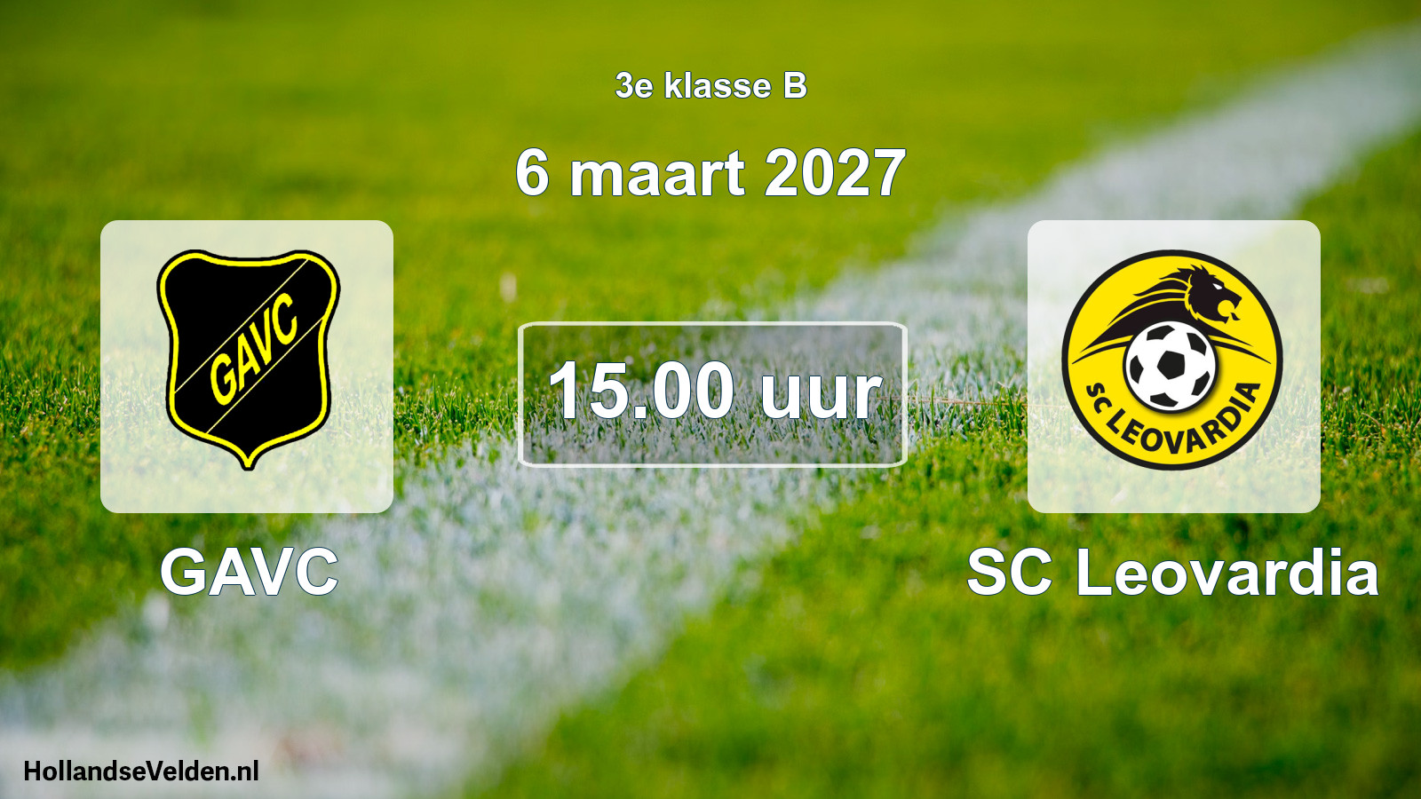 Geplande wedstrijd: GAVC - SC Leovardia (6 maart 2027)
