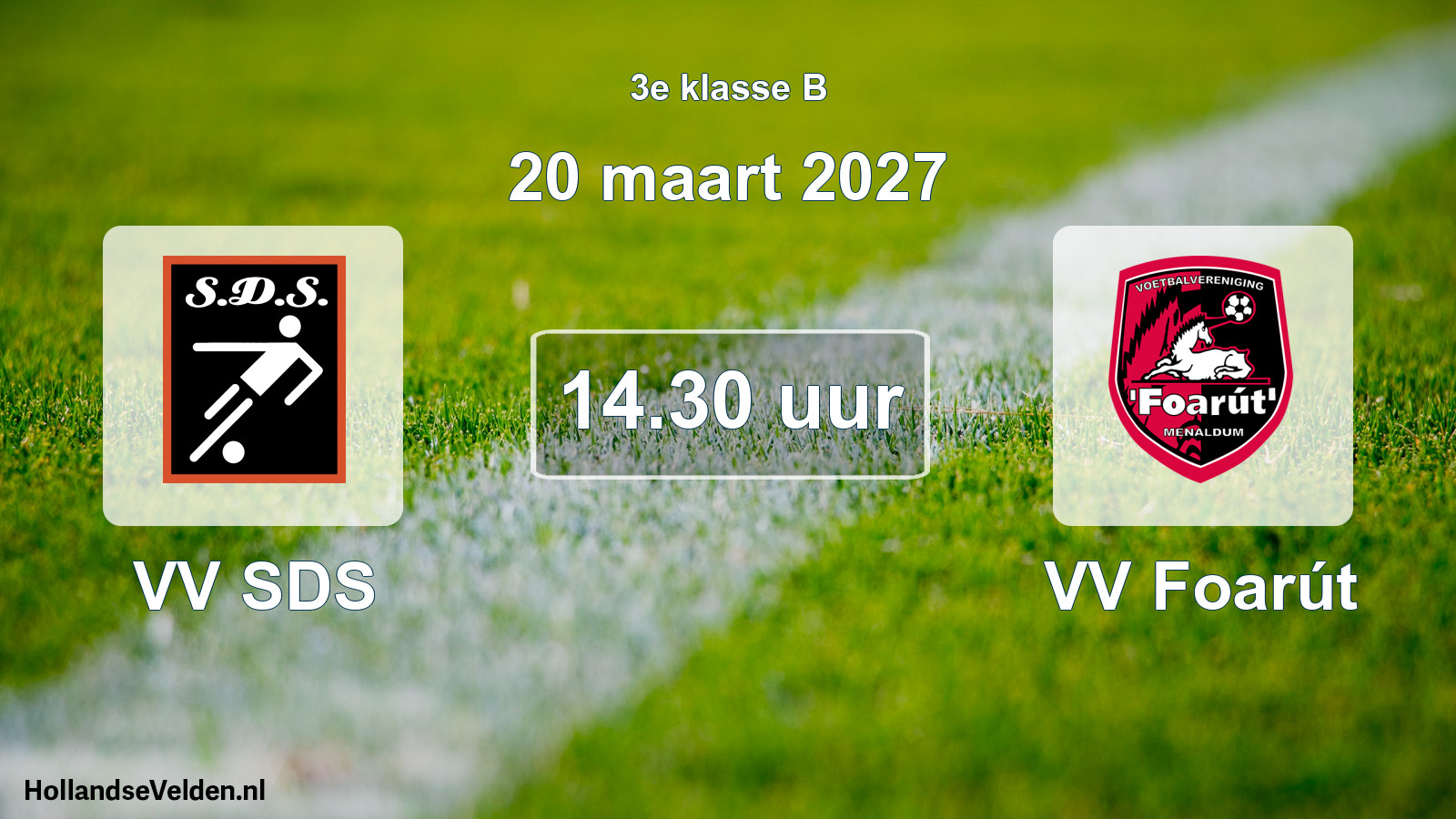 Geplande wedstrijd: VV SDS - VV Foarút (20 maart 2027)