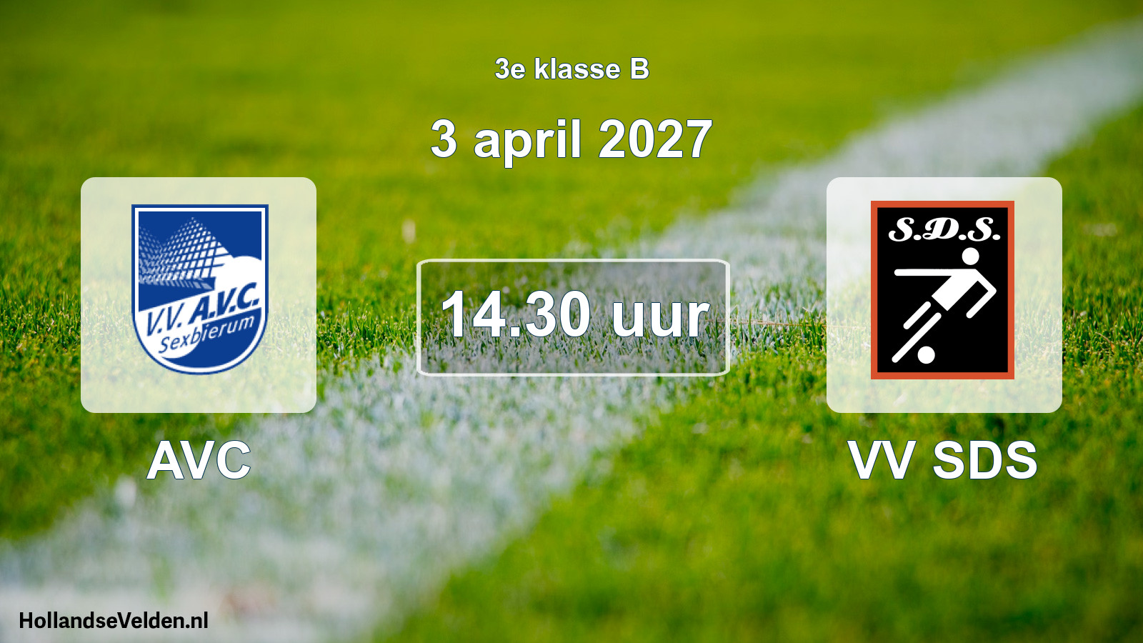 Geplande wedstrijd: AVC - VV SDS (3 april 2027)