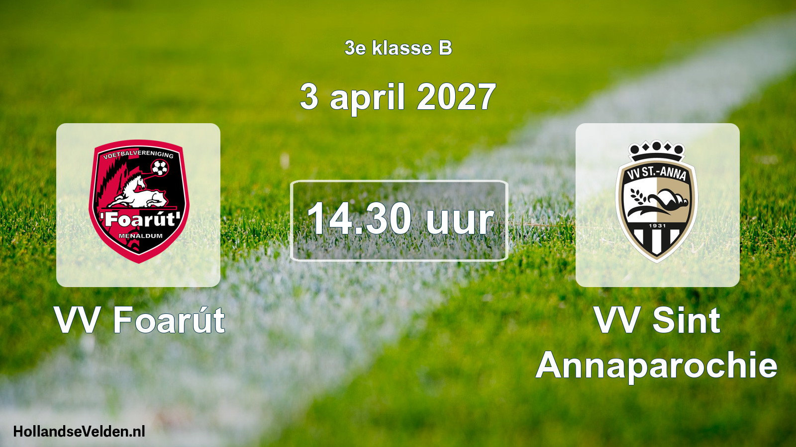 Geplande wedstrijd: VV Foarút - VV Sint Annaparochie (3 april 2027)
