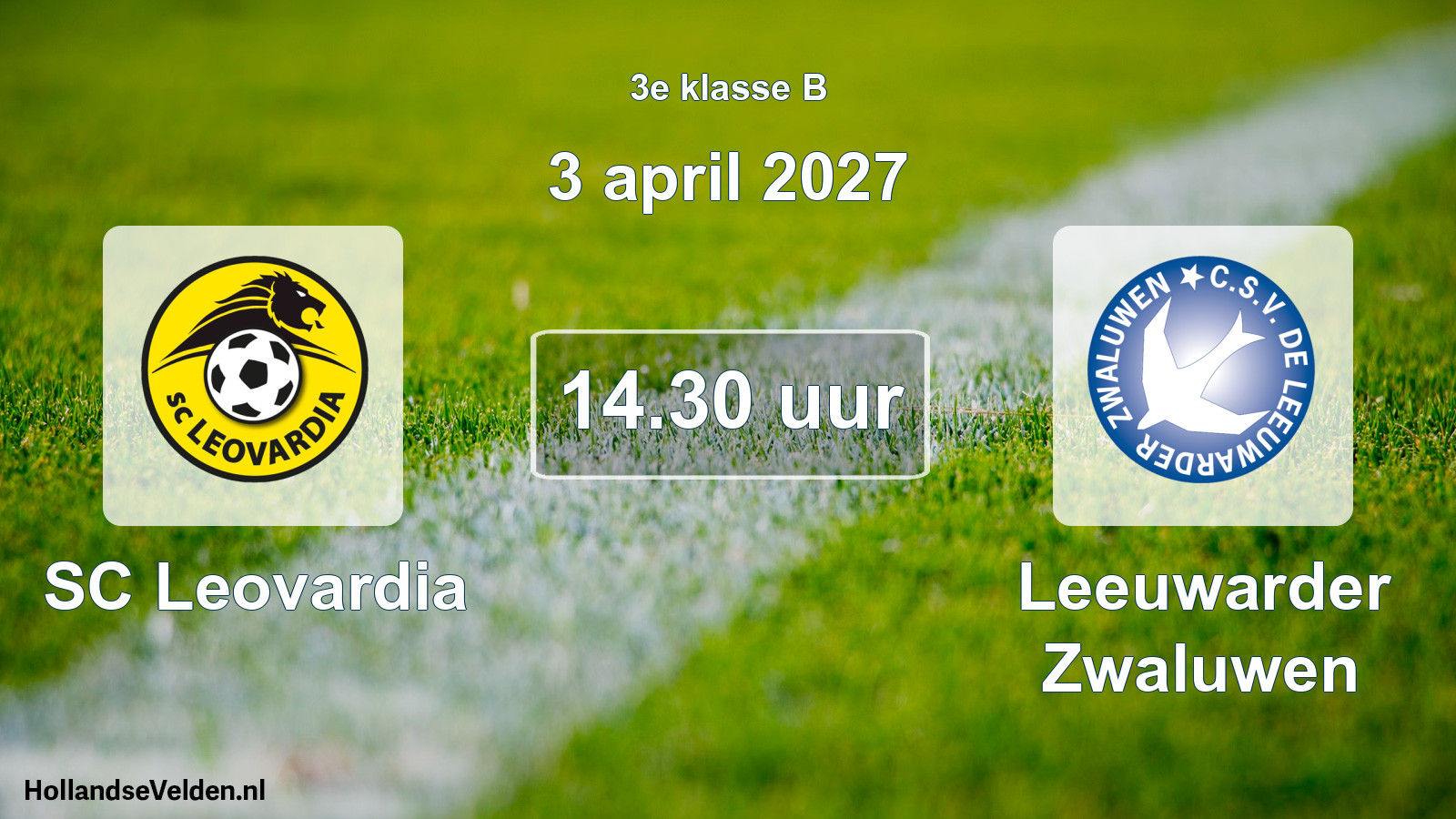 Geplande wedstrijd: SC Leovardia - Leeuwarder Zwaluwen (3 april 2027)