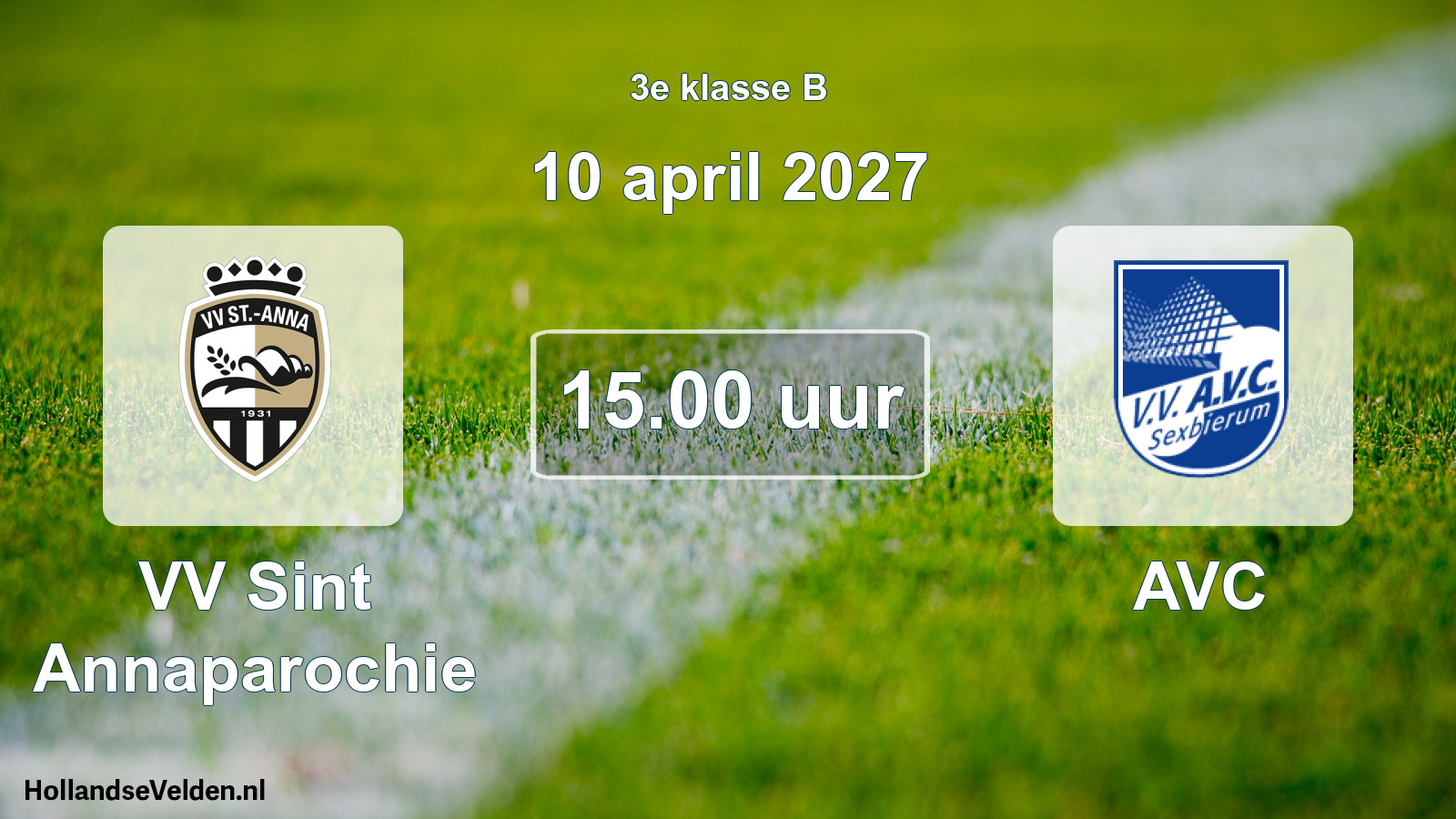 Geplande wedstrijd: VV Sint Annaparochie - AVC (10 april 2027)