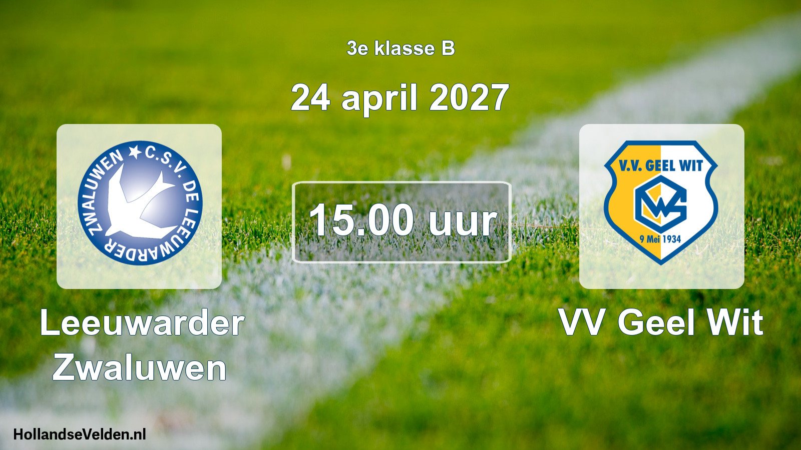 Geplande wedstrijd: Leeuwarder Zwaluwen - VV Geel Wit (24 april 2027)
