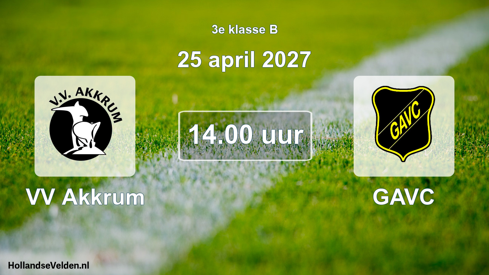 Geplande wedstrijd: VV Akkrum - GAVC (25 april 2027)