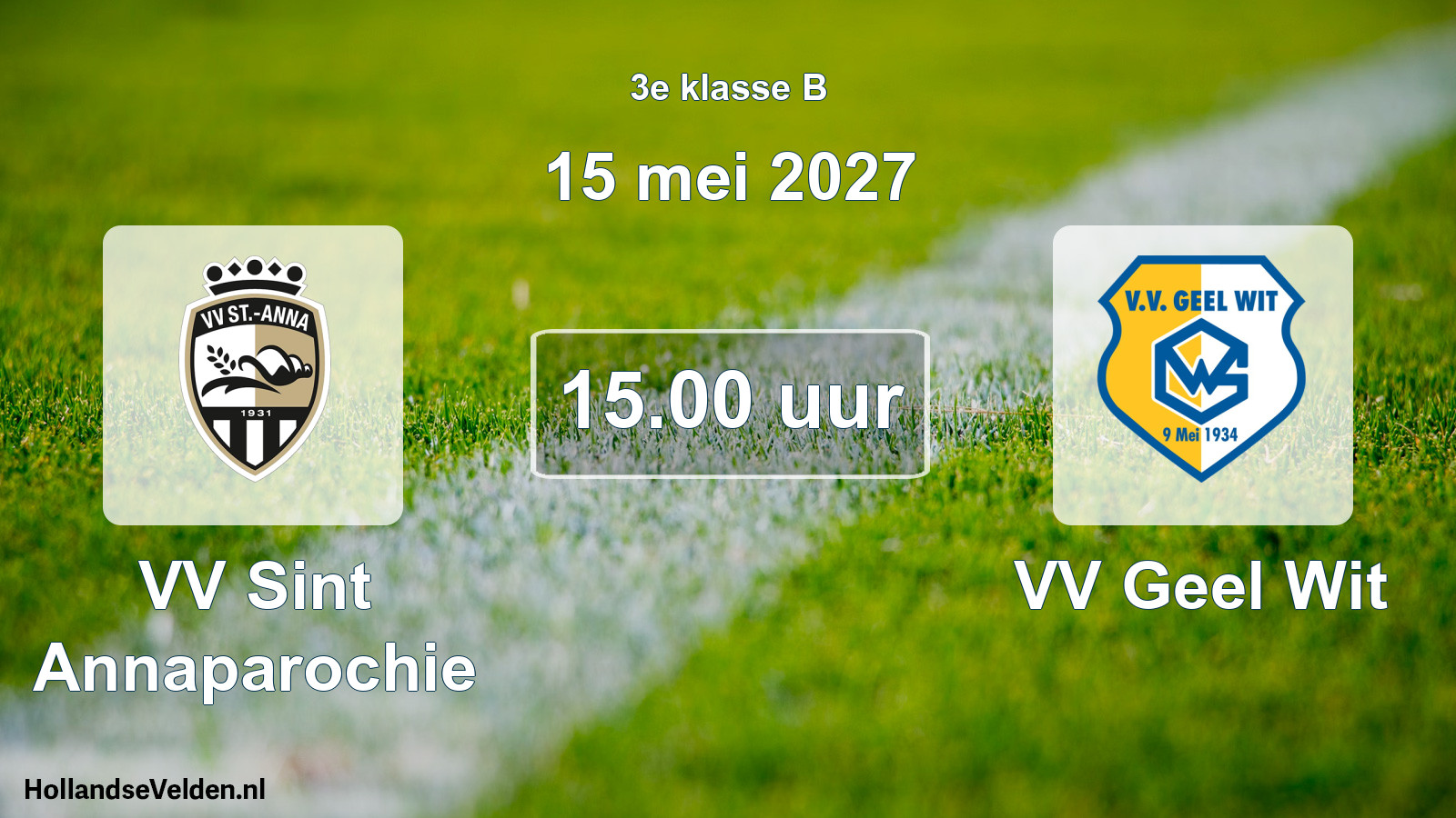 Geplande wedstrijd: VV Sint Annaparochie - VV Geel Wit (15 mei 2027)