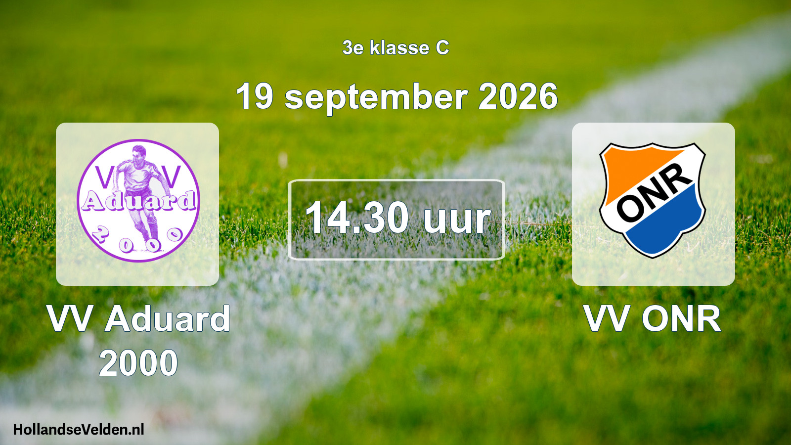 Geplande wedstrijd: VV Aduard 2000 - VV ONR (19 september 2026)