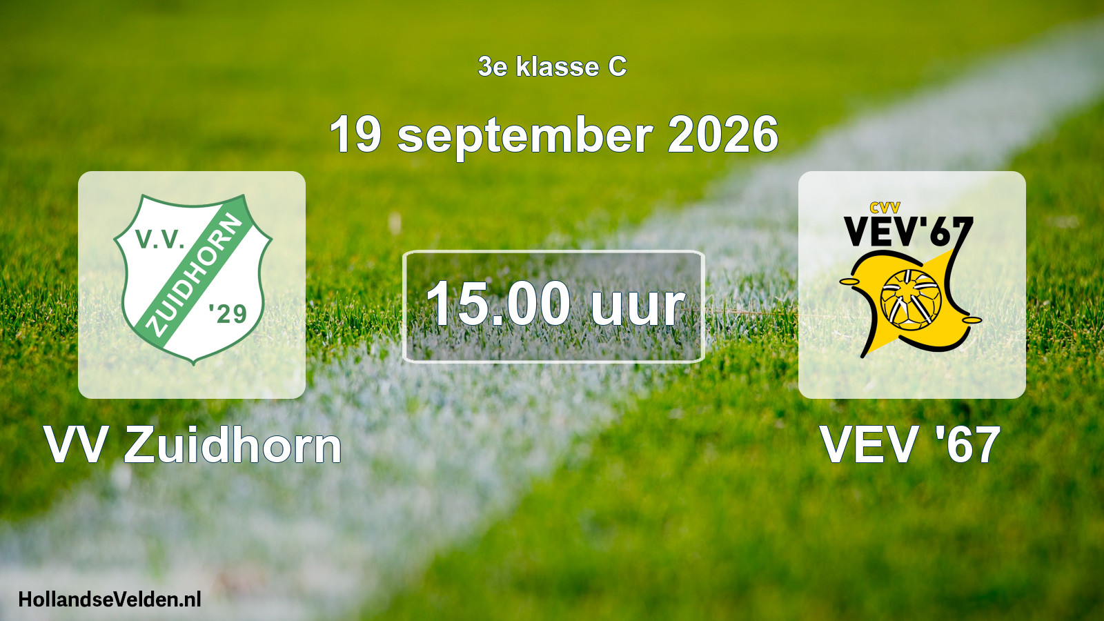 Geplande wedstrijd: VV Zuidhorn - VEV '67 (19 september 2026)