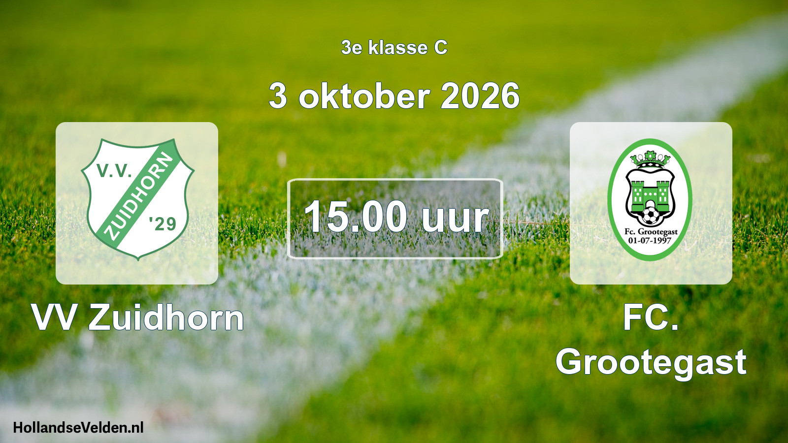 Geplande wedstrijd: VV Zuidhorn - FC. Grootegast (3 oktober 2026)