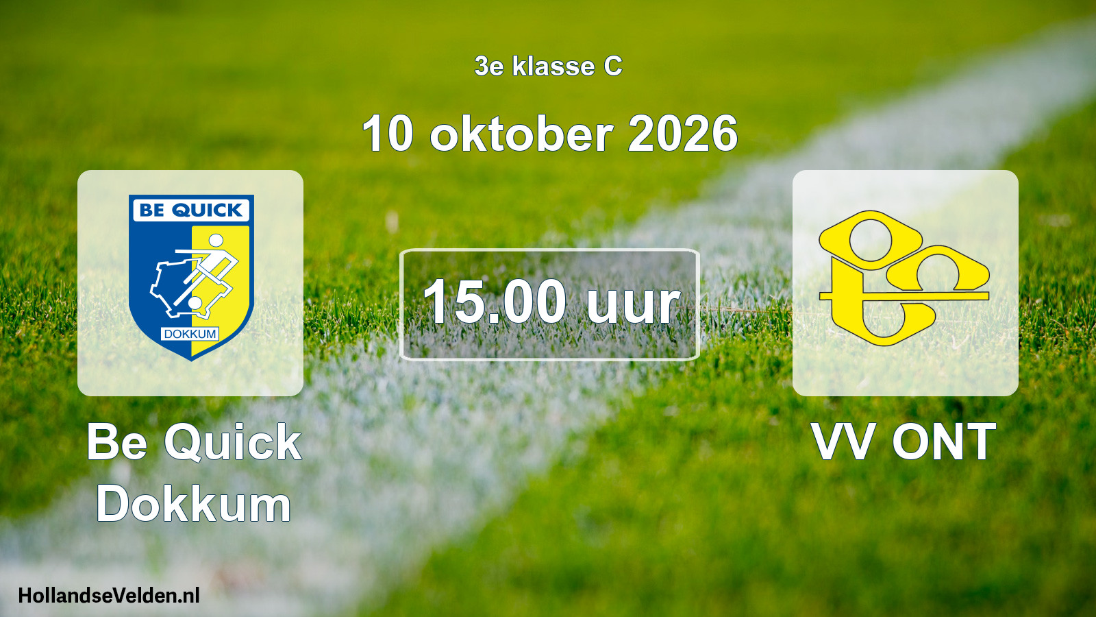 Geplande wedstrijd: Be Quick Dokkum - VV ONT (10 oktober 2026)