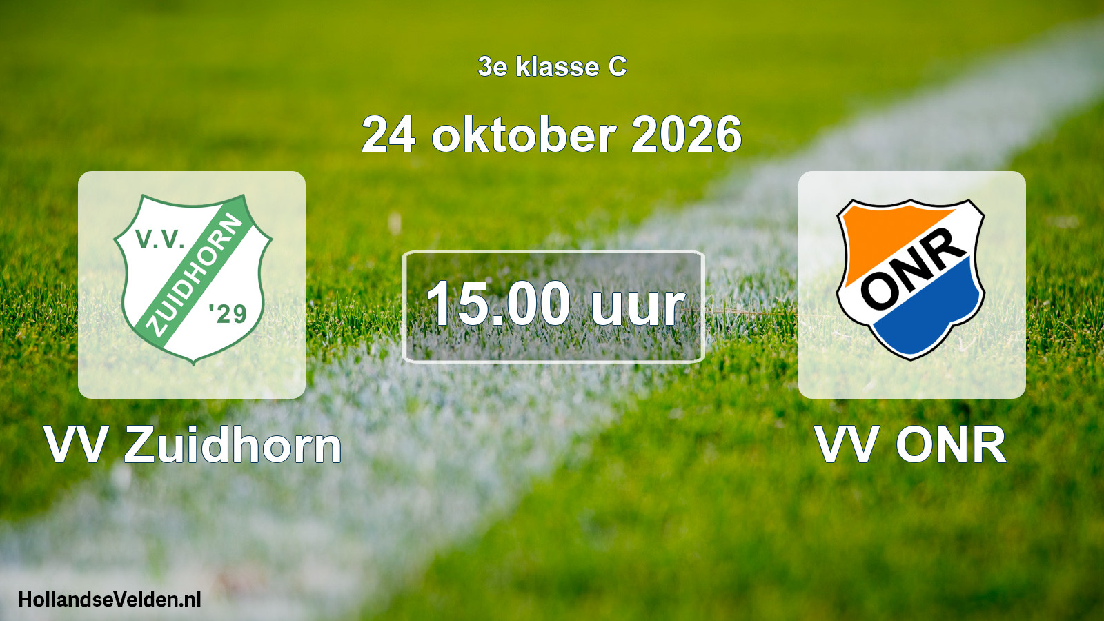 Geplande wedstrijd: VV Zuidhorn - VV ONR (24 oktober 2026)
