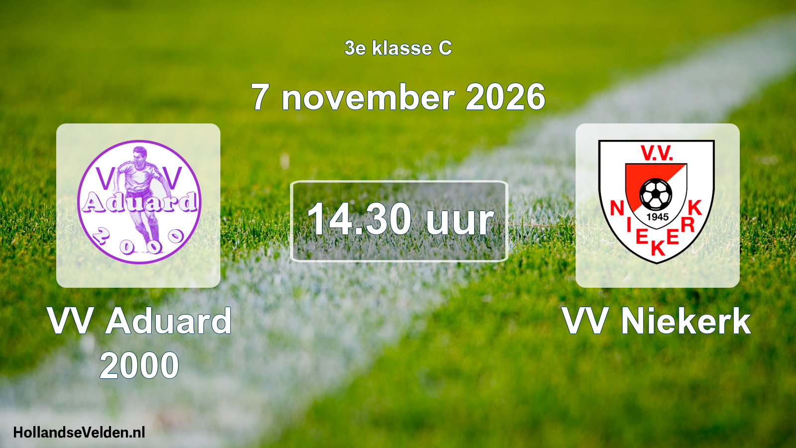 Geplande wedstrijd: VV Aduard 2000 - VV Niekerk (7 november 2026)