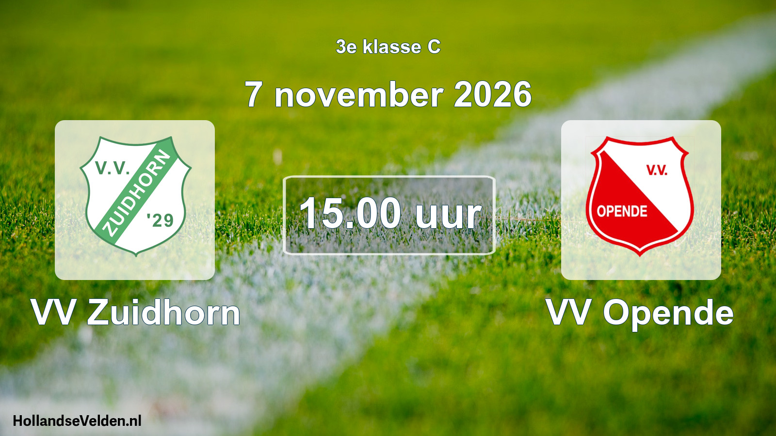Geplande wedstrijd: VV Zuidhorn - VV Opende (7 november 2026)