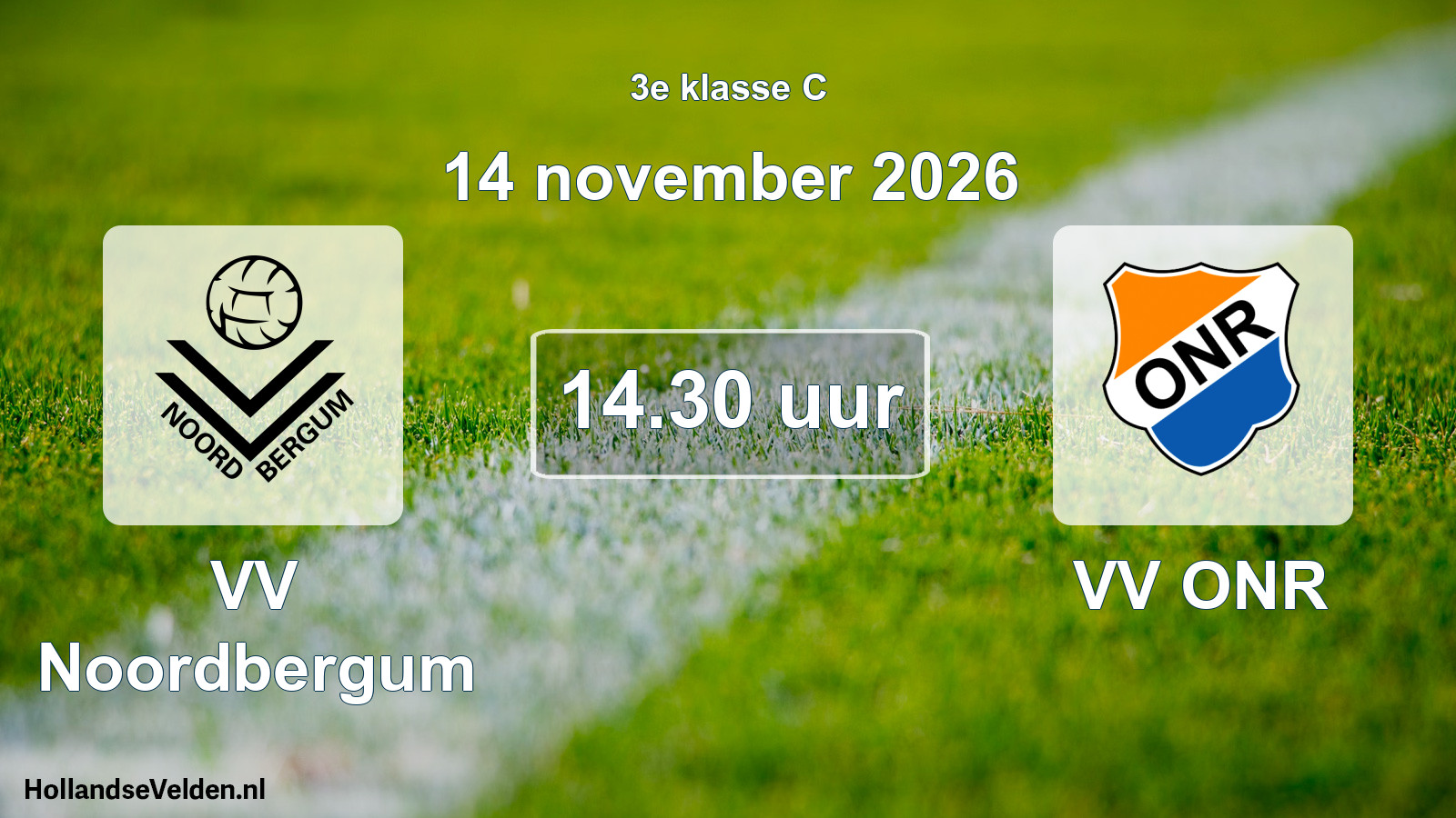 Geplande wedstrijd: VV Noordbergum - VV ONR (14 november 2026)