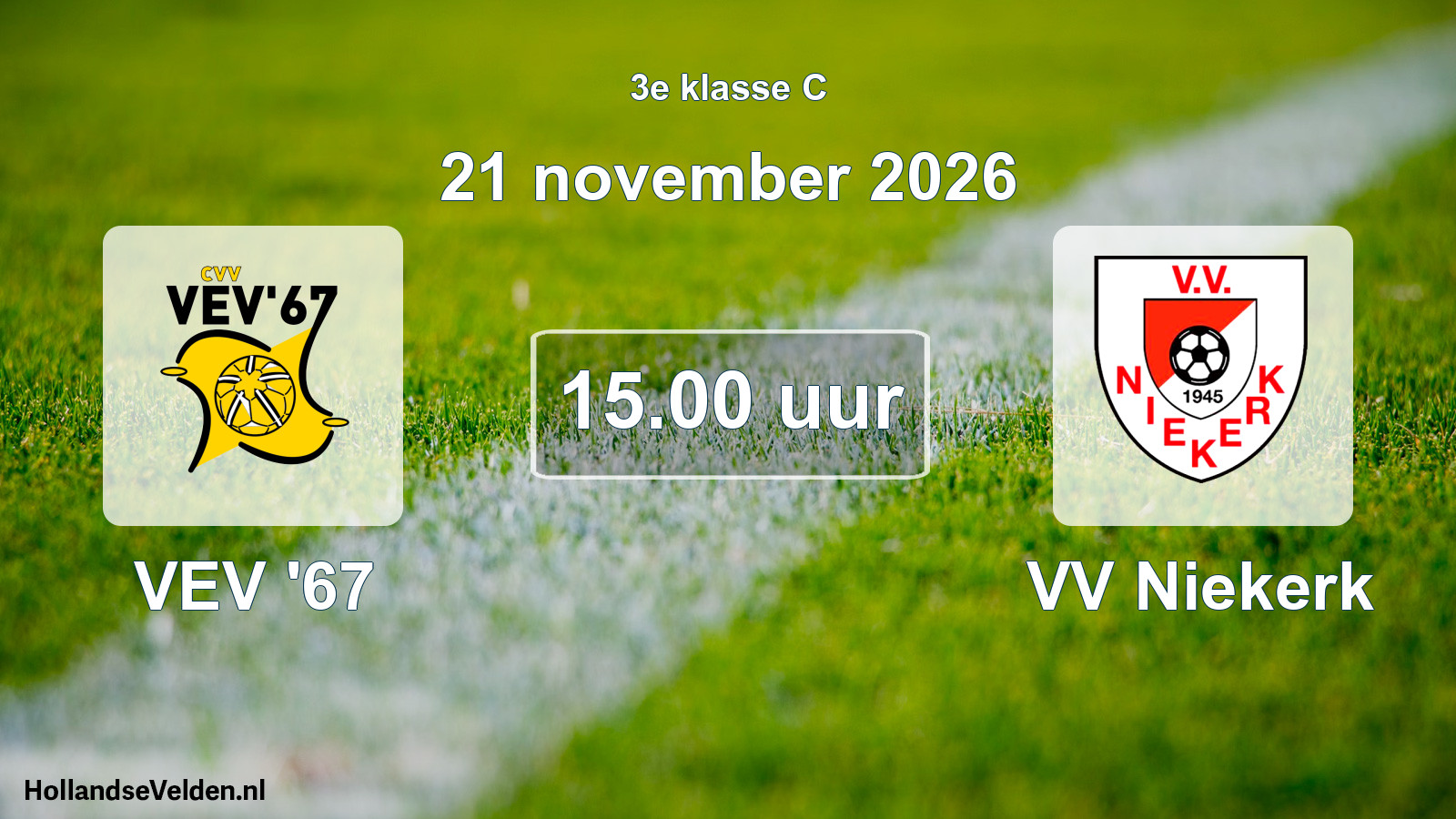 Geplande wedstrijd: VEV '67 - VV Niekerk (21 november 2026)