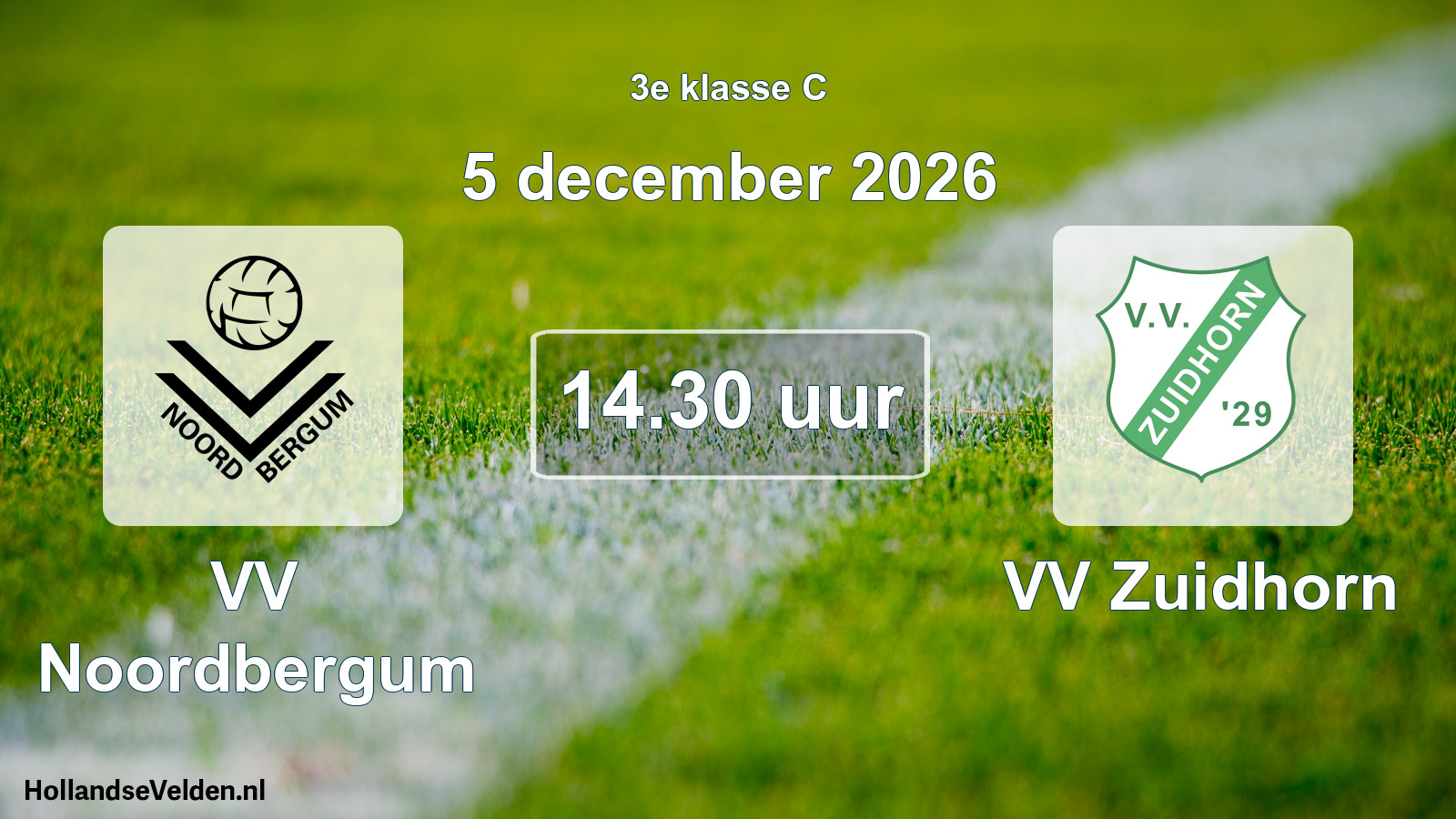 Geplande wedstrijd: VV Noordbergum - VV Zuidhorn (5 december 2026)