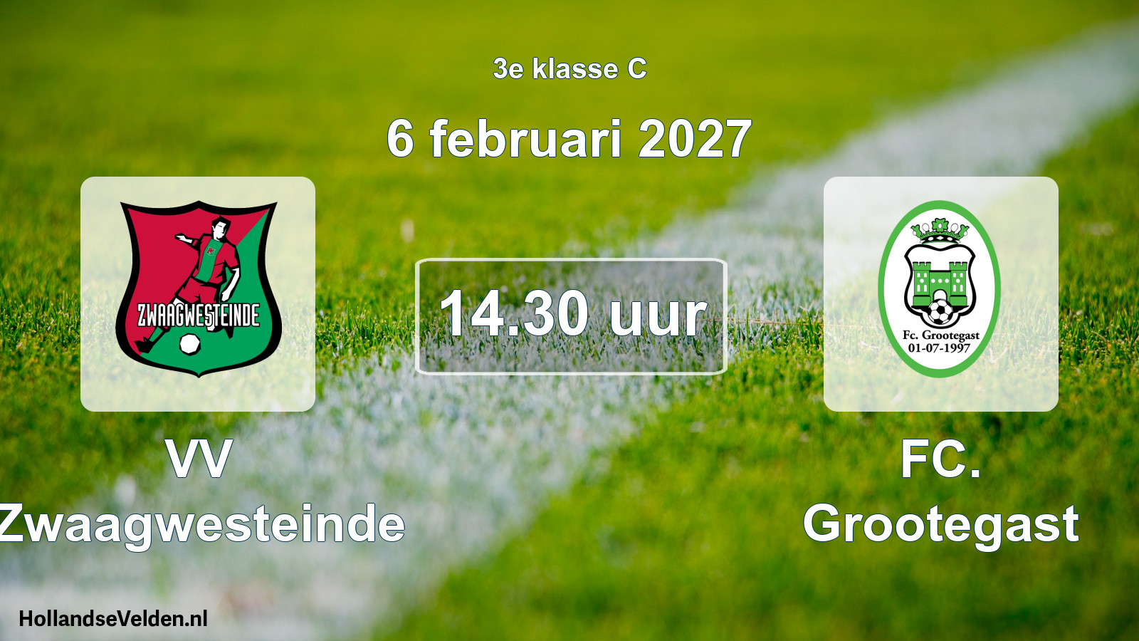 Geplande wedstrijd: VV Zwaagwesteinde - FC. Grootegast (6 februari 2027)