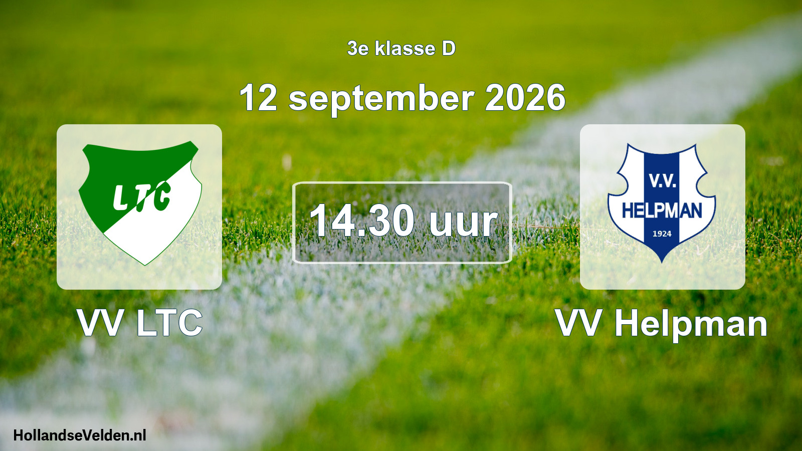 Geplande wedstrijd: VV LTC - VV Helpman (12 september 2026)