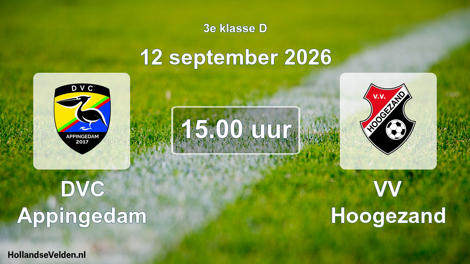 Geplande wedstrijd: DVC Appingedam - VV Hoogezand (12 september 2026)