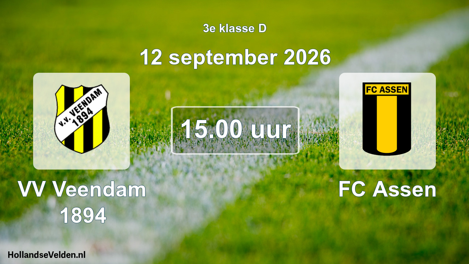 Geplande wedstrijd: VV Veendam 1894 - FC Assen (12 september 2026)