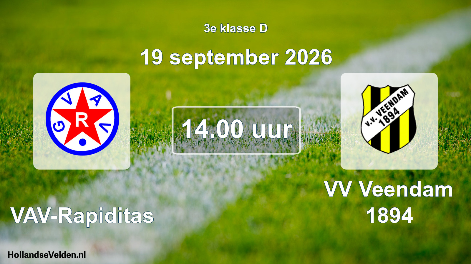 Geplande wedstrijd: GVAV-Rapiditas - VV Veendam 1894 (19 september 2026)