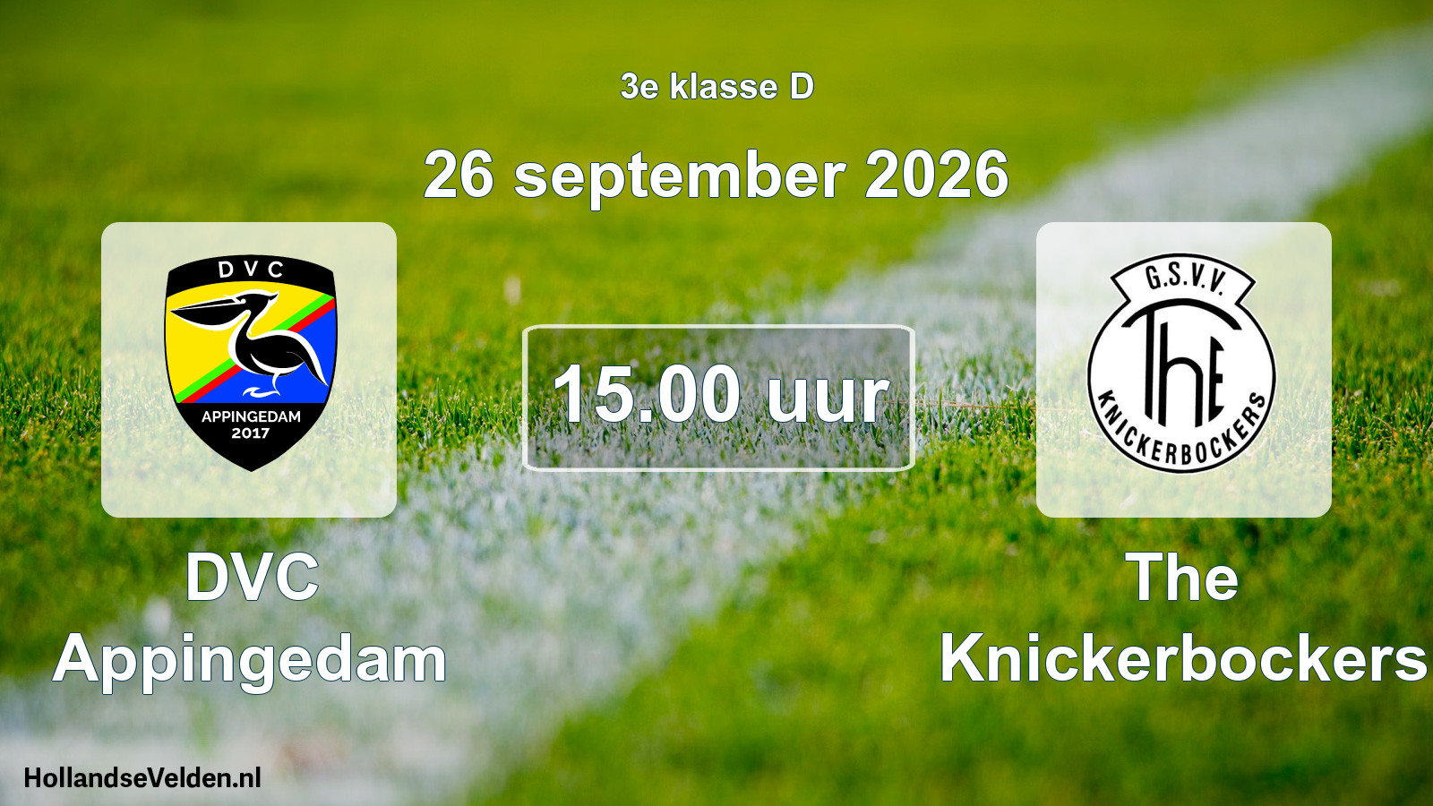 Geplande wedstrijd: DVC Appingedam - The Knickerbockers (26 september 2026)