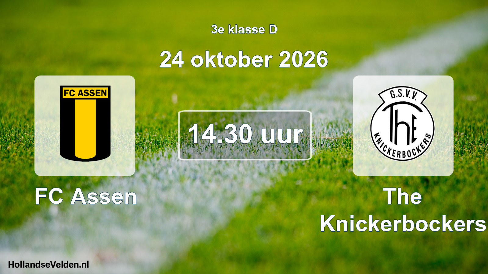 Geplande wedstrijd: FC Assen - The Knickerbockers (24 oktober 2026)