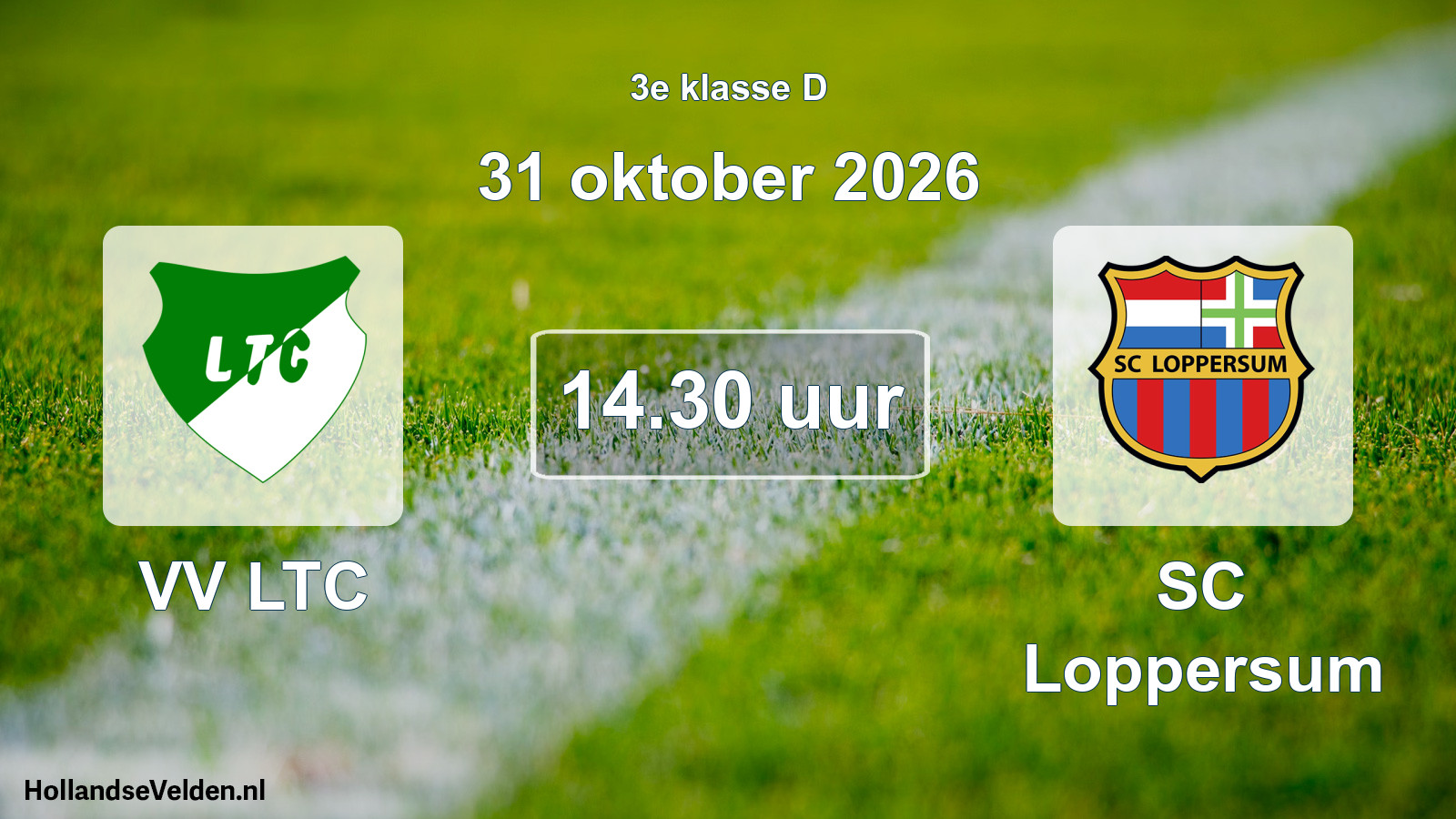 Geplande wedstrijd: VV LTC - SC Loppersum (31 oktober 2026)