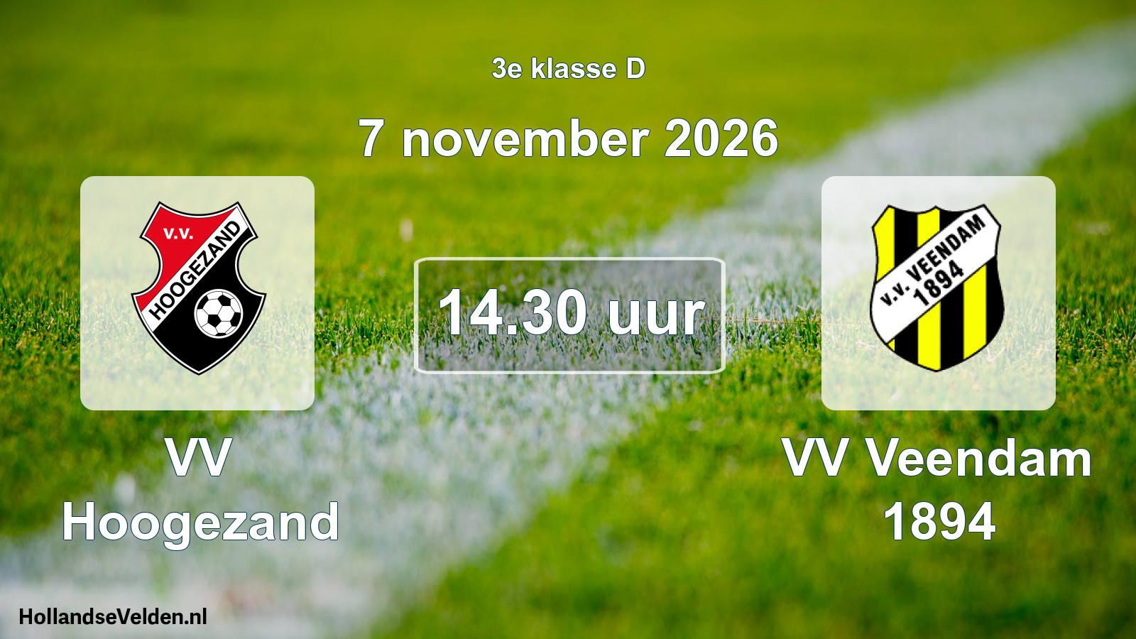 Geplande wedstrijd: VV Hoogezand - VV Veendam 1894 (7 november 2026)