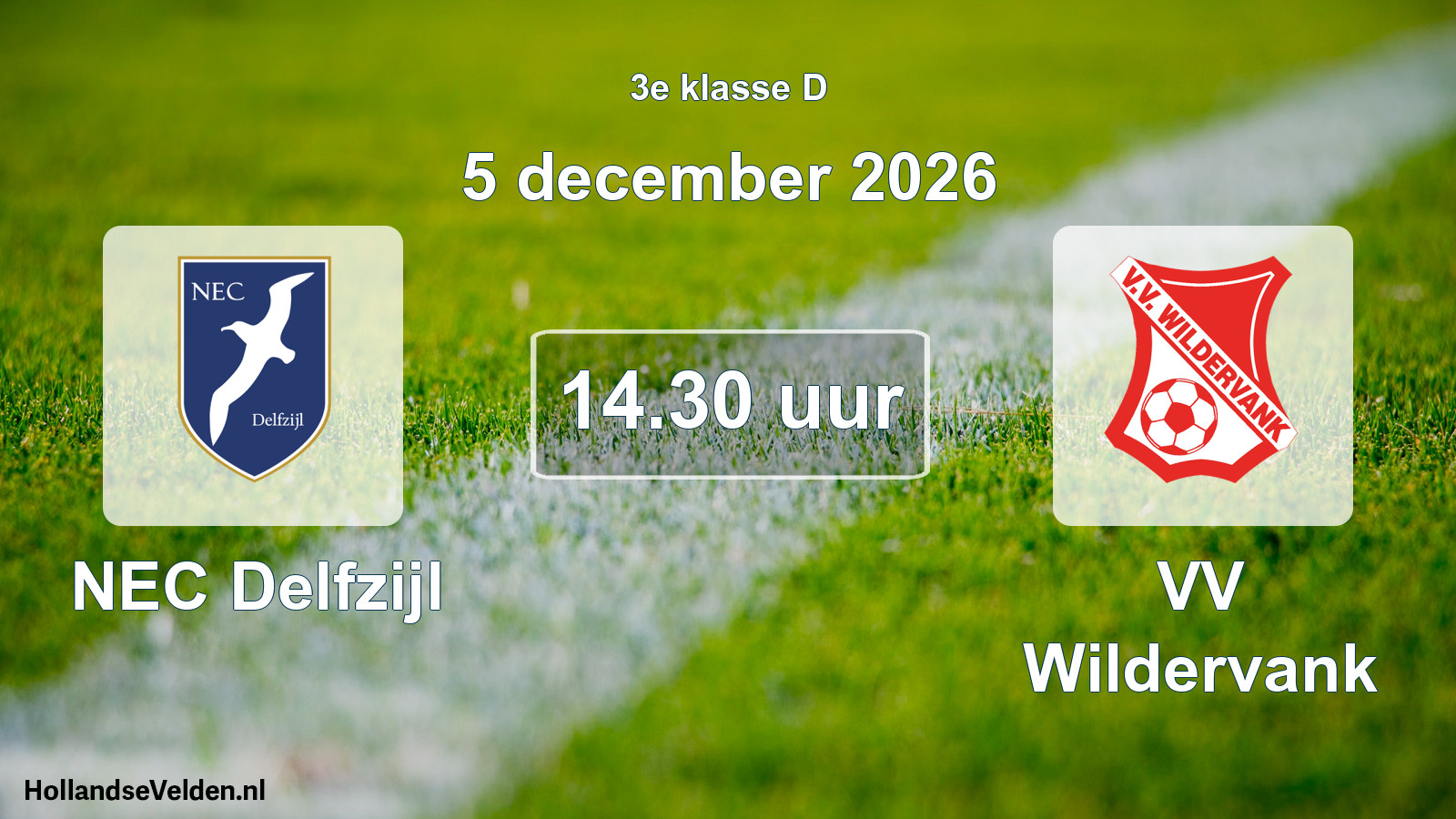 Geplande wedstrijd: NEC Delfzijl - VV Wildervank (5 december 2026)