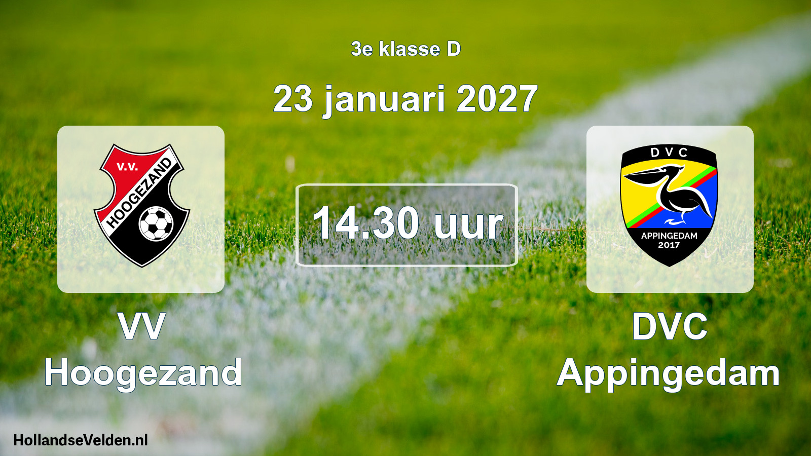 Geplande wedstrijd: VV Hoogezand - DVC Appingedam (23 januari 2027)