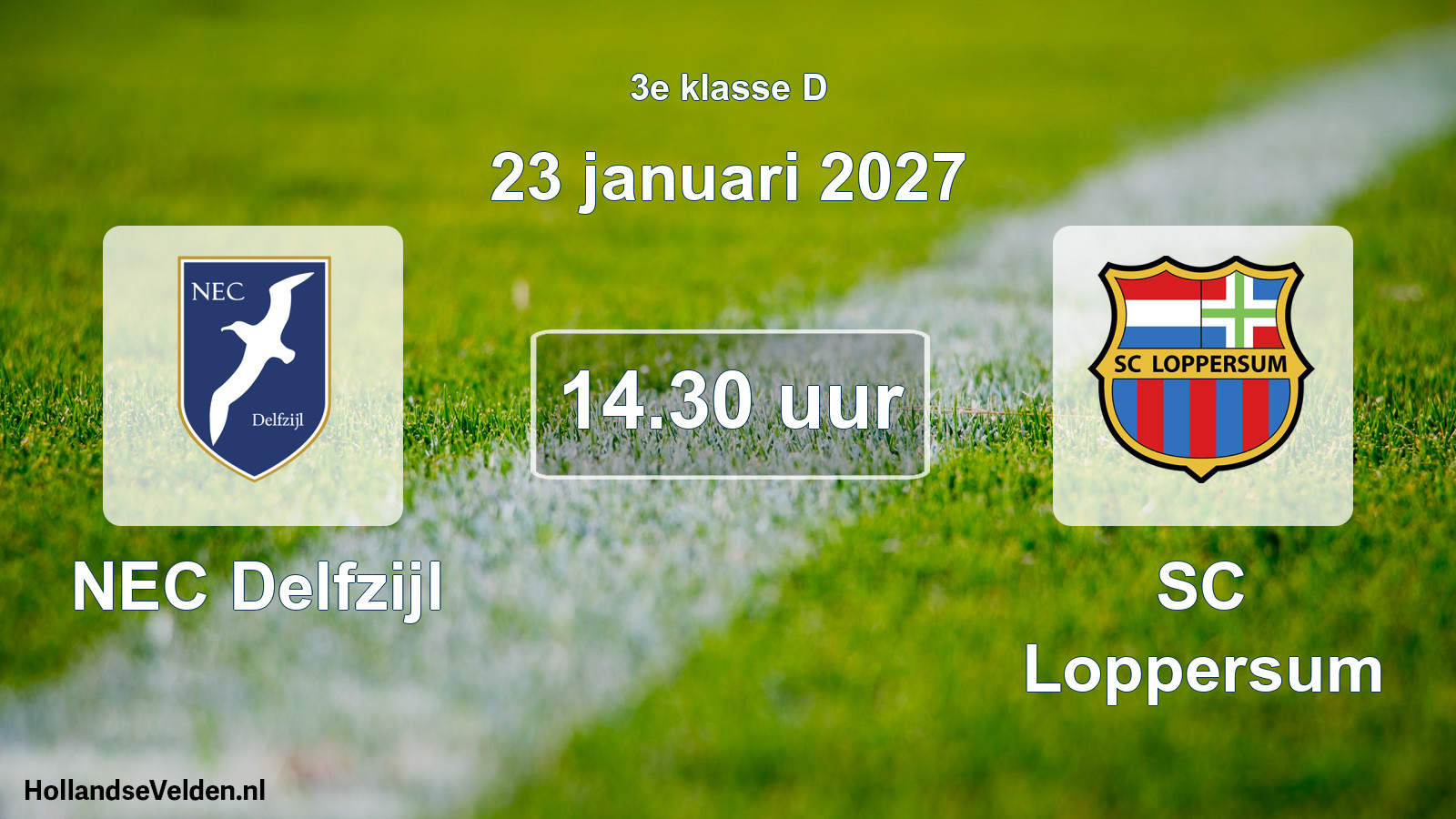 Geplande wedstrijd: NEC Delfzijl - SC Loppersum (23 januari 2027)