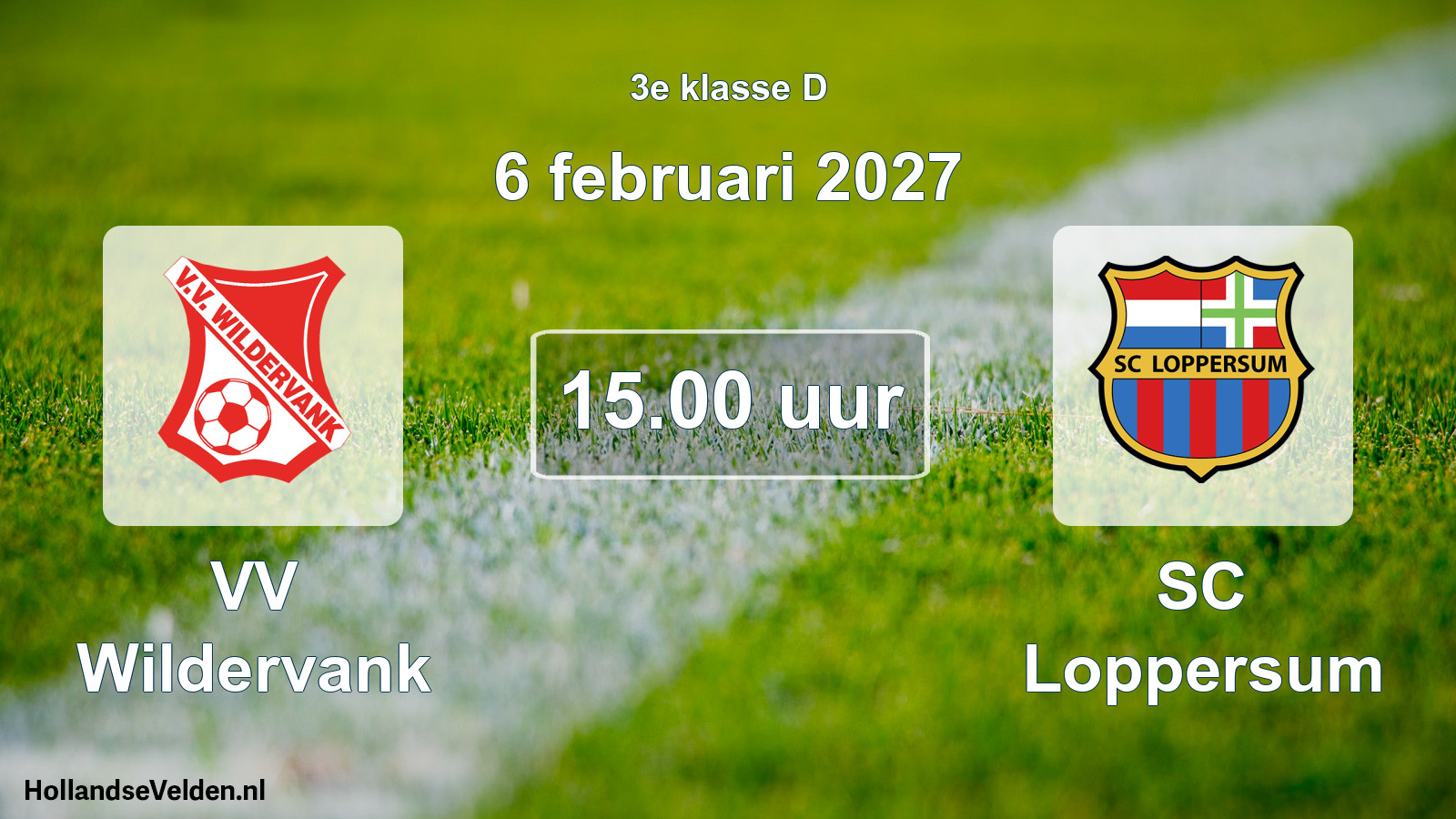 Geplande wedstrijd: VV Wildervank - SC Loppersum (6 februari 2027)