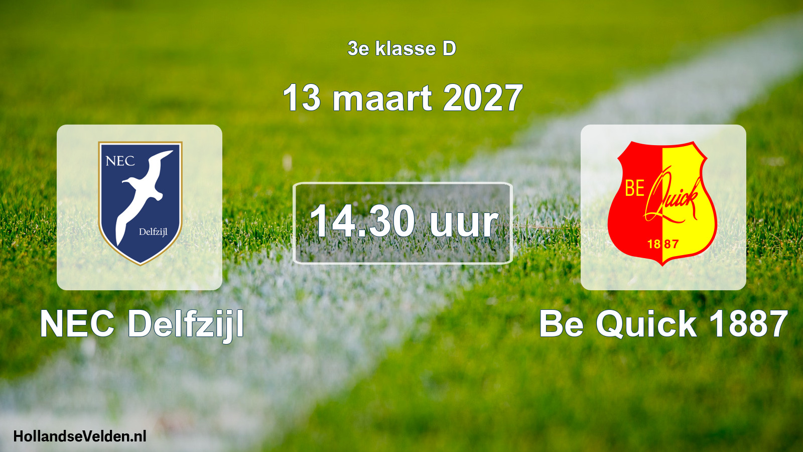 Geplande wedstrijd: NEC Delfzijl - Be Quick 1887 (13 maart 2027)