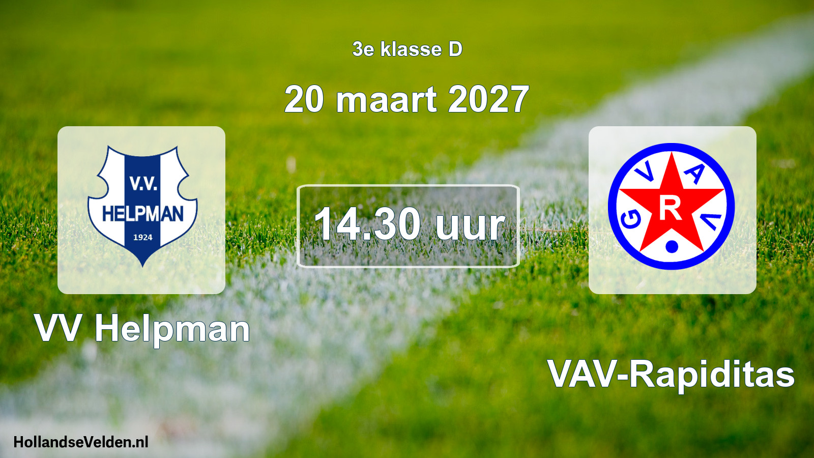Geplande wedstrijd: VV Helpman - GVAV-Rapiditas (20 maart 2027)