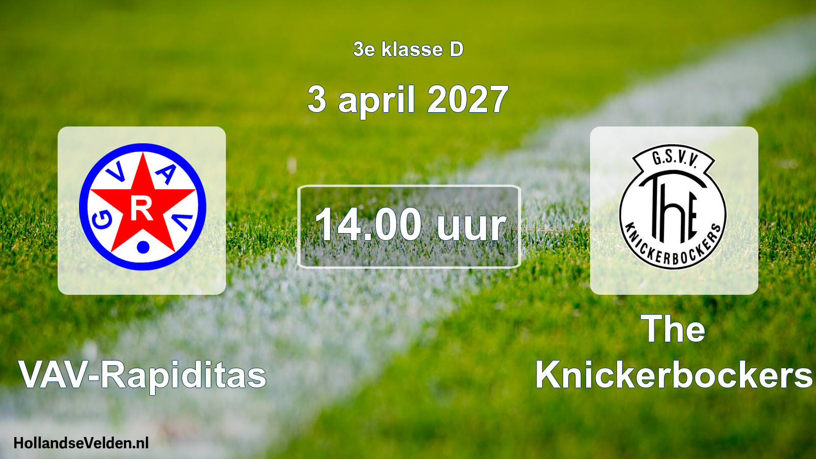 Geplande wedstrijd: GVAV-Rapiditas - The Knickerbockers (3 april 2027)