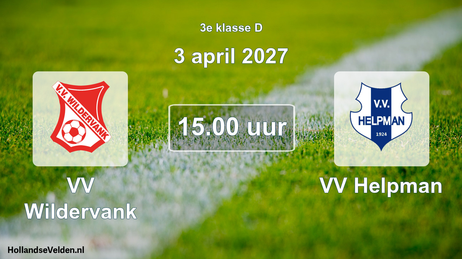 Geplande wedstrijd: VV Wildervank - VV Helpman (3 april 2027)