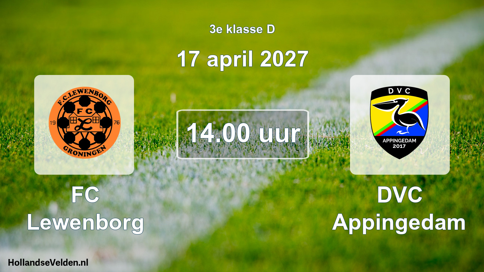Geplande wedstrijd: FC Lewenborg - DVC Appingedam (17 april 2027)