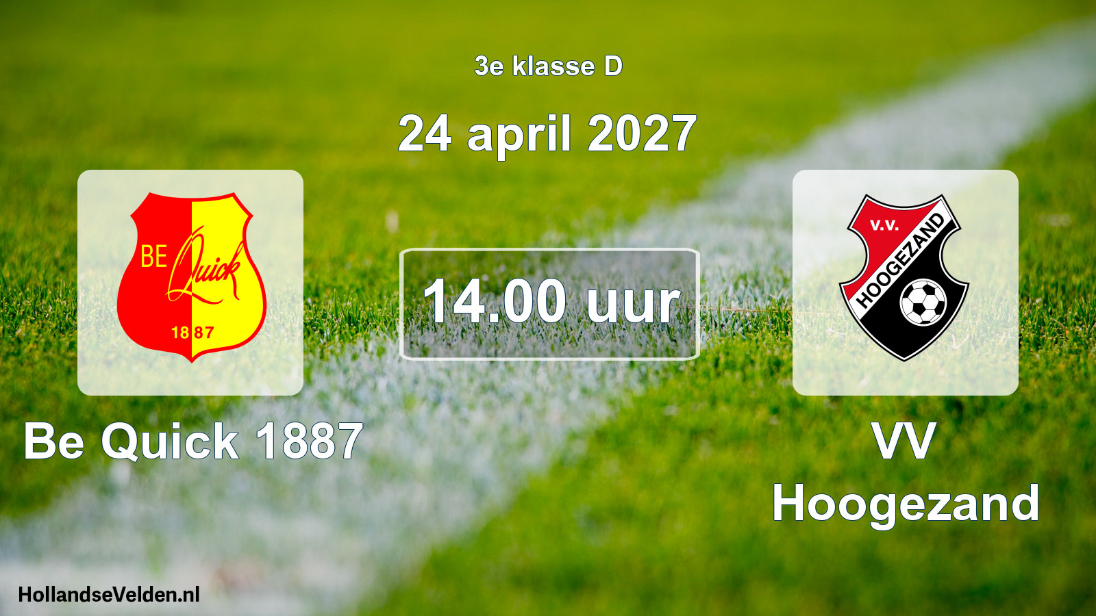 Geplande wedstrijd: Be Quick 1887 - VV Hoogezand (24 april 2027)