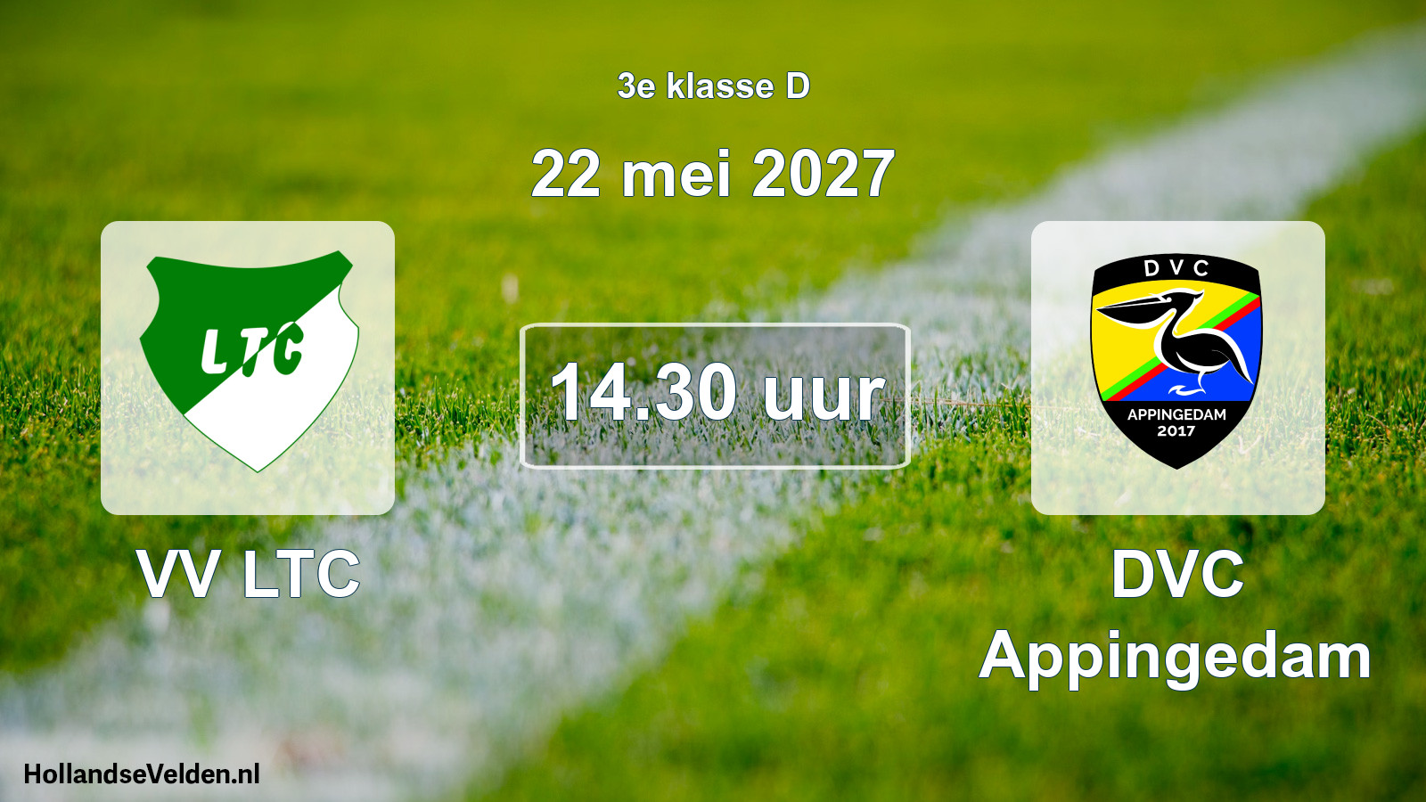 Geplande wedstrijd: VV LTC - DVC Appingedam (22 mei 2027)