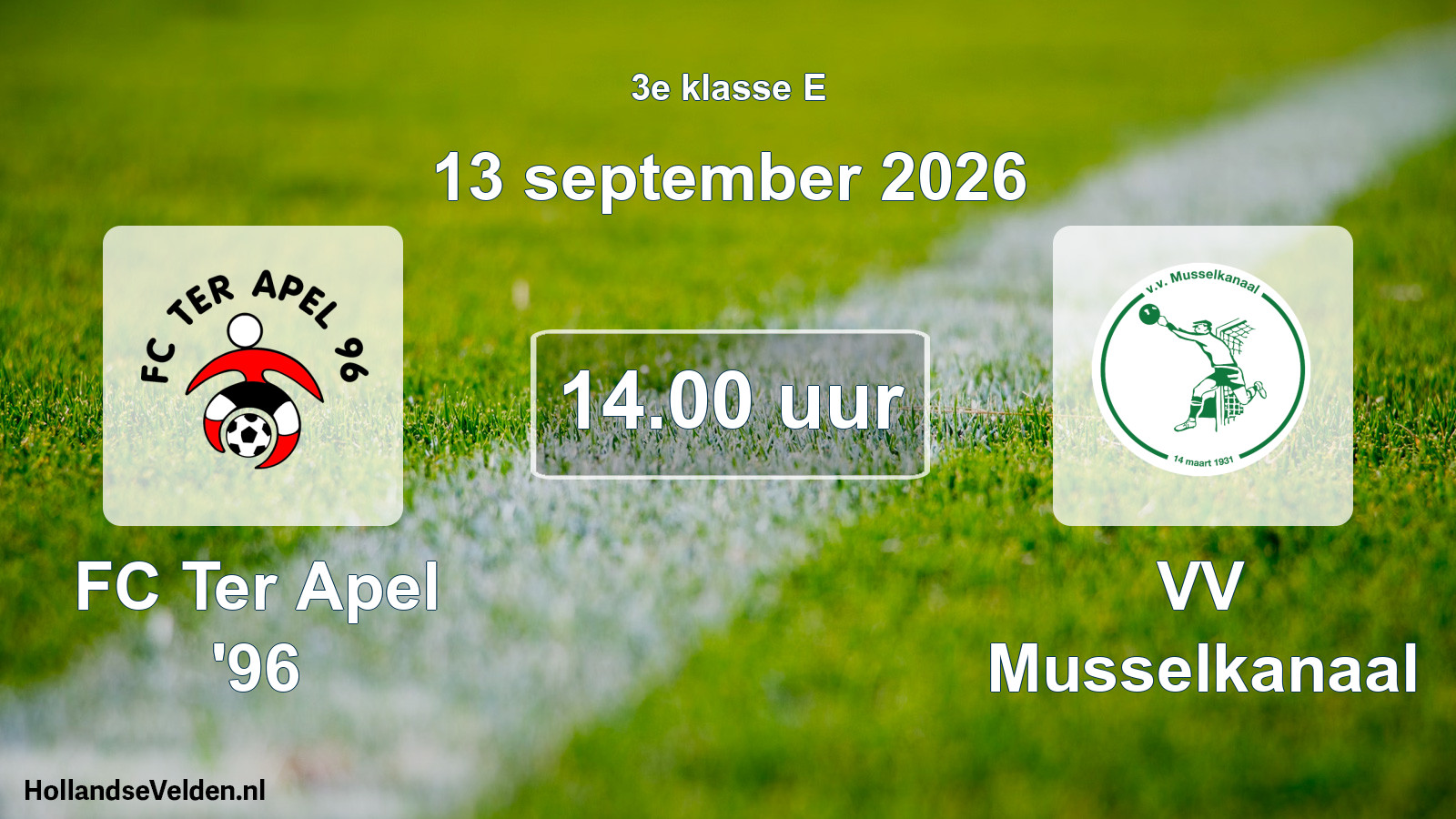 Geplande wedstrijd: FC Ter Apel '96 - VV Musselkanaal (13 september 2026)