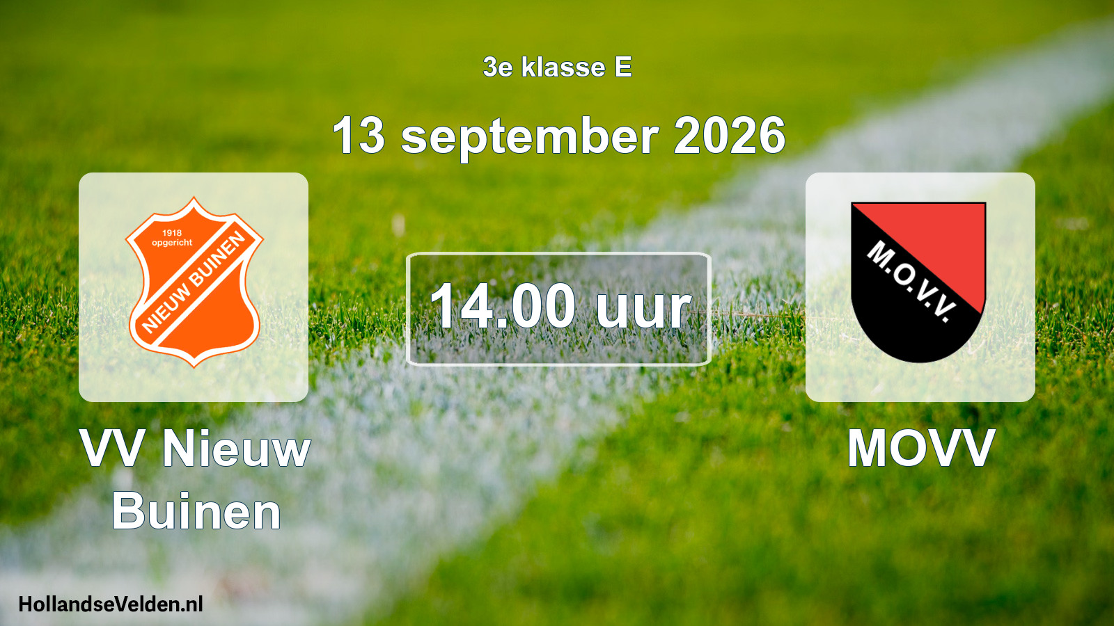 Geplande wedstrijd: VV Nieuw Buinen - MOVV (13 september 2026)