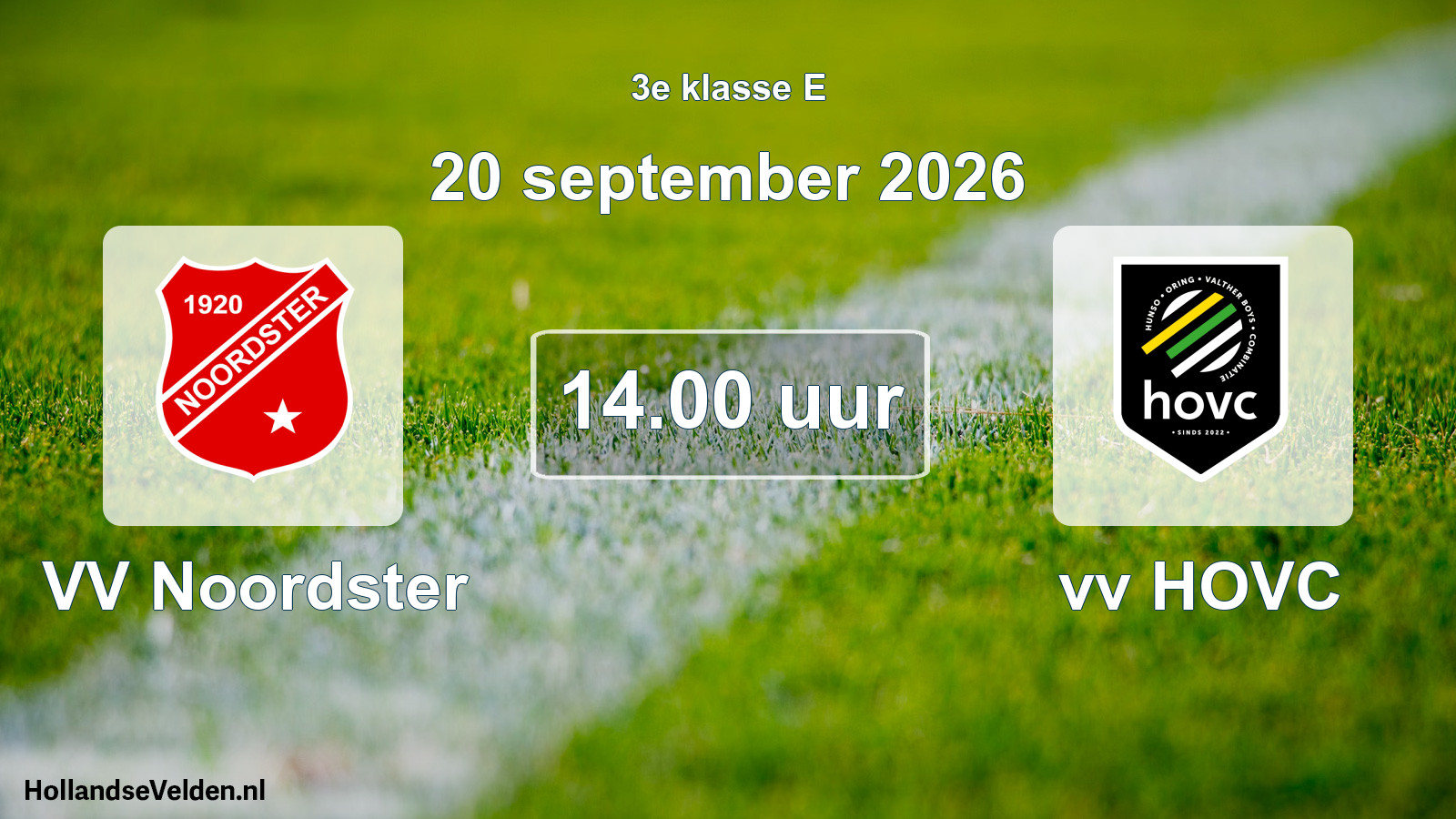Geplande wedstrijd: VV Noordster - vv HOVC (20 september 2026)