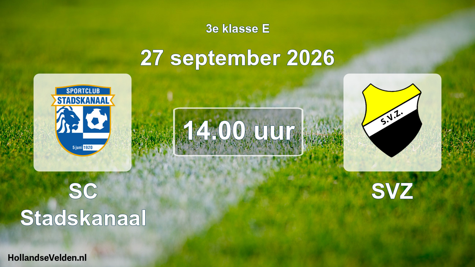 Geplande wedstrijd: SC Stadskanaal - SVZ (27 september 2026)